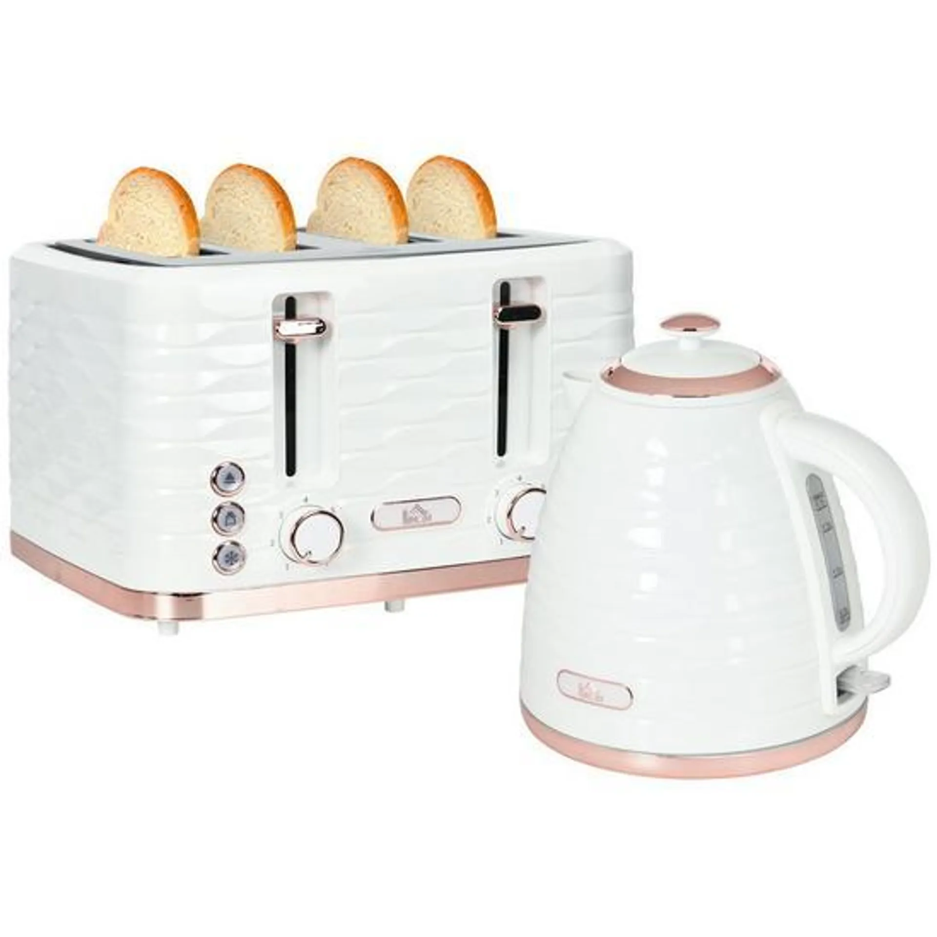 Kettle and Toaster Sets 1.7L Kettle 4 Slice Toaster Browning Control