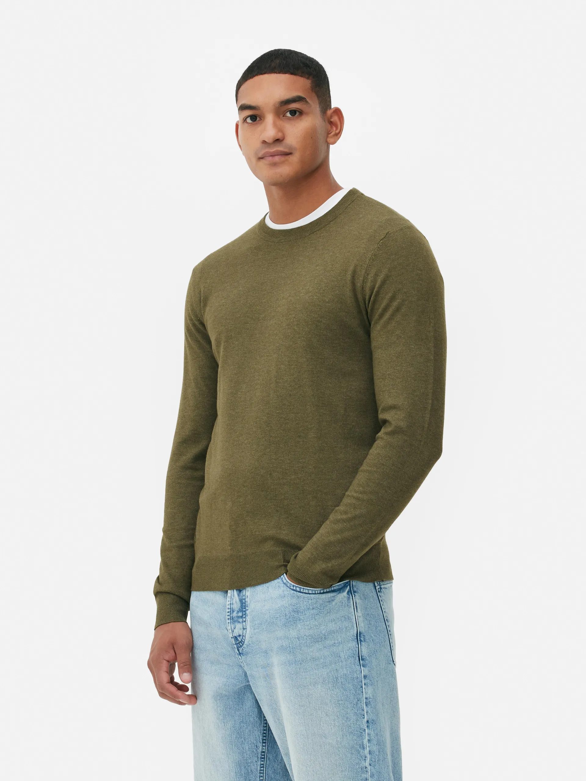 Crew Neck Fine Knit Sweater