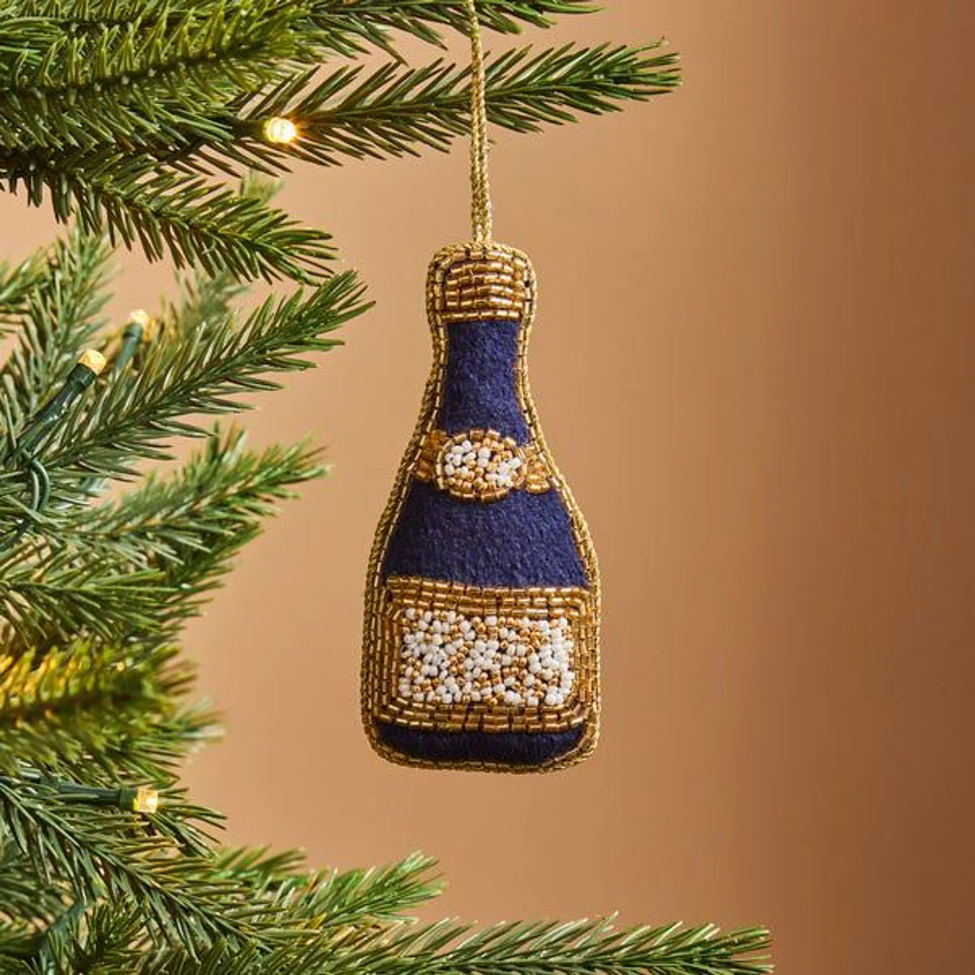 Beaded Champagne Hanging Decoration