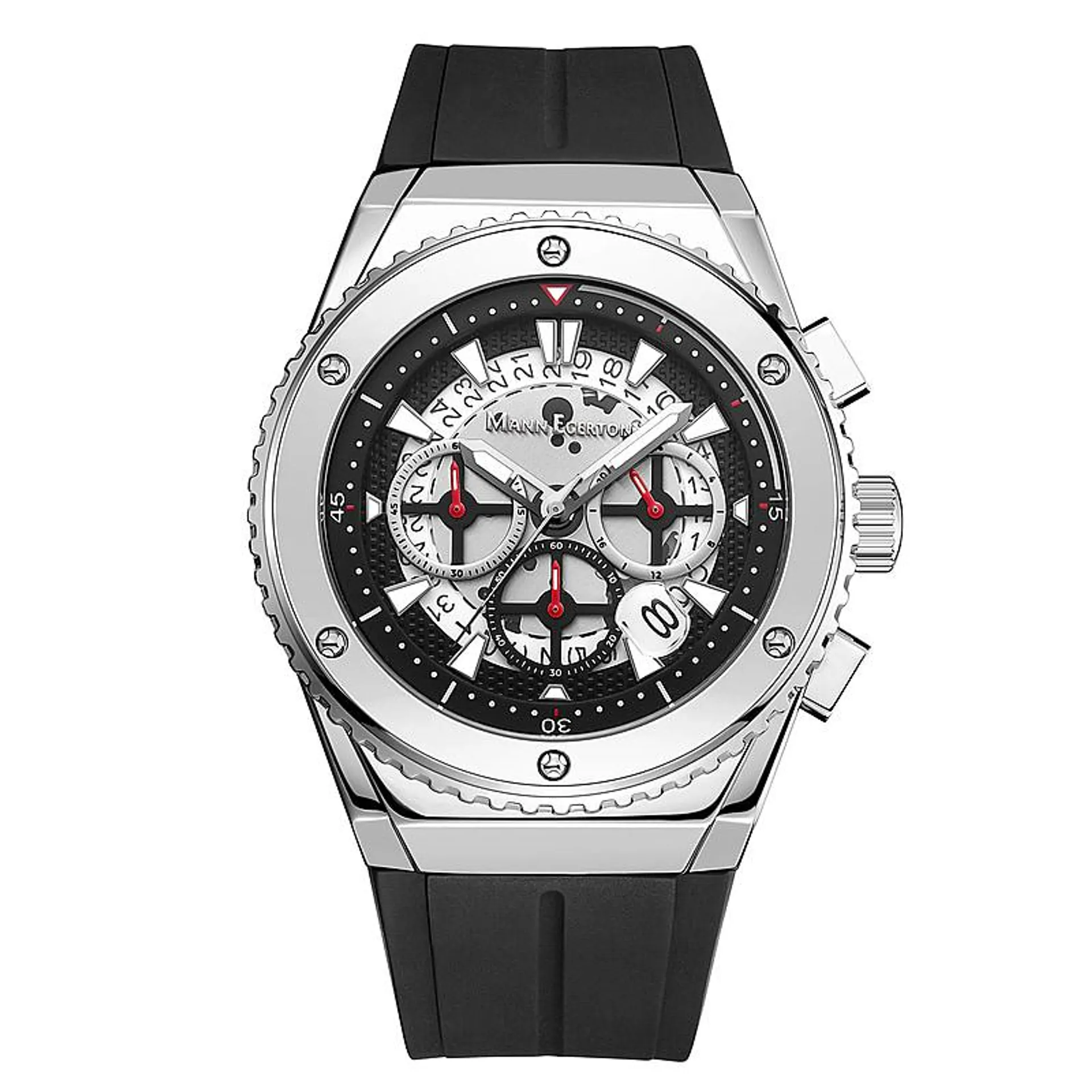 Limited Edition Mann Egerton Hand Assembled Fusion Steel -Silver Seiko Quartz Chronograph Movement Watch