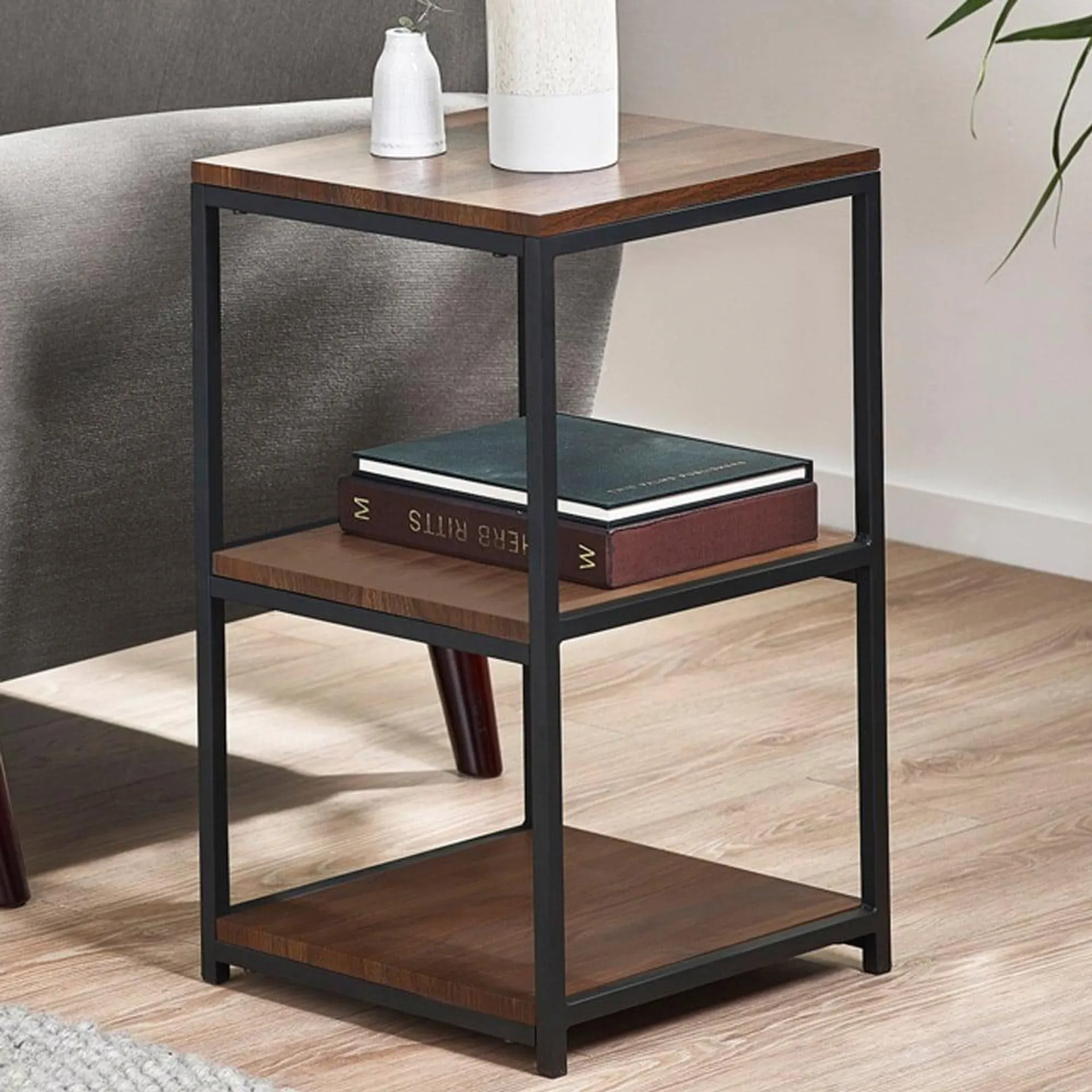 Julian Bowen Tribeca Walnut Tall Narrow Side Table