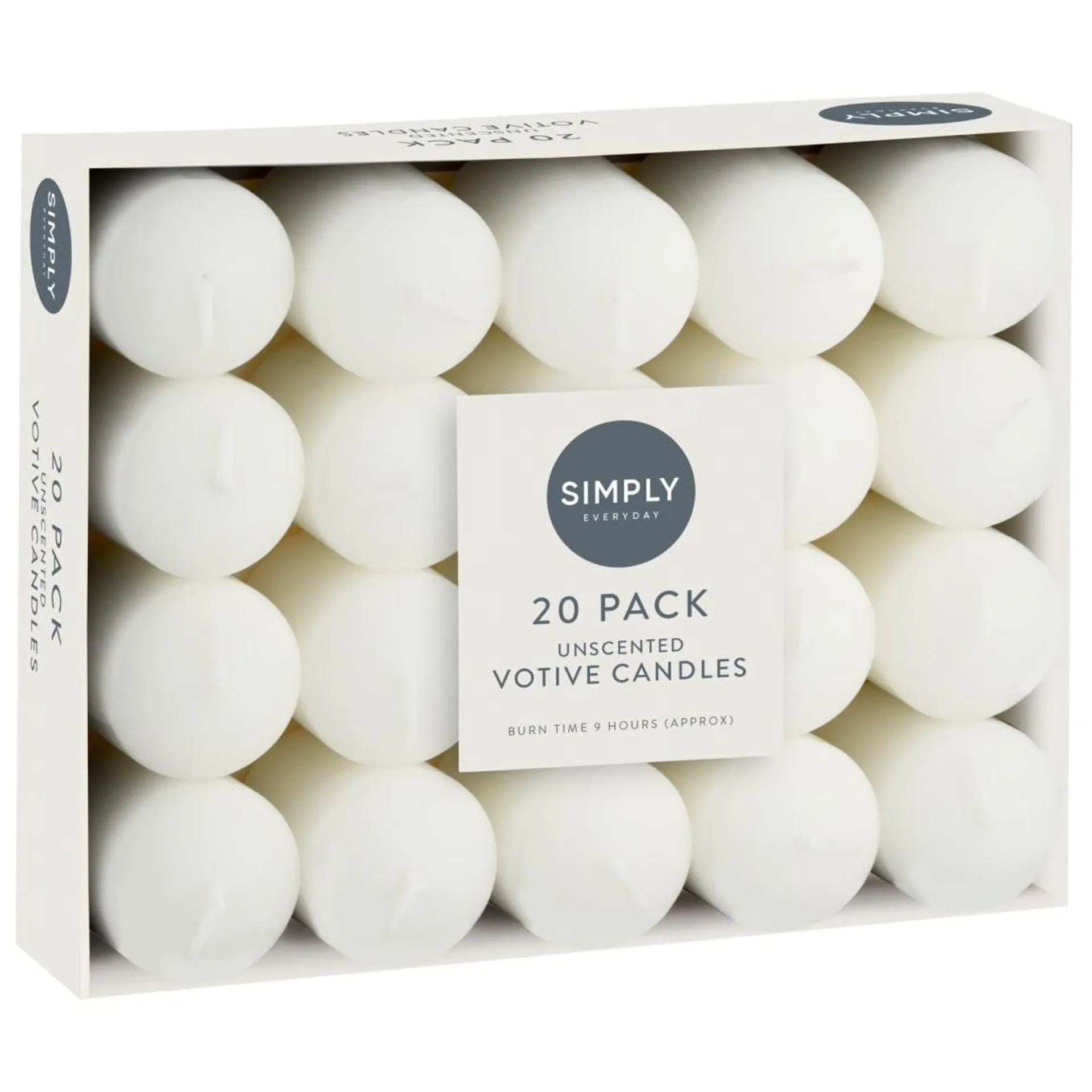 Simply Everyday Unscented Votive Candles 20pk