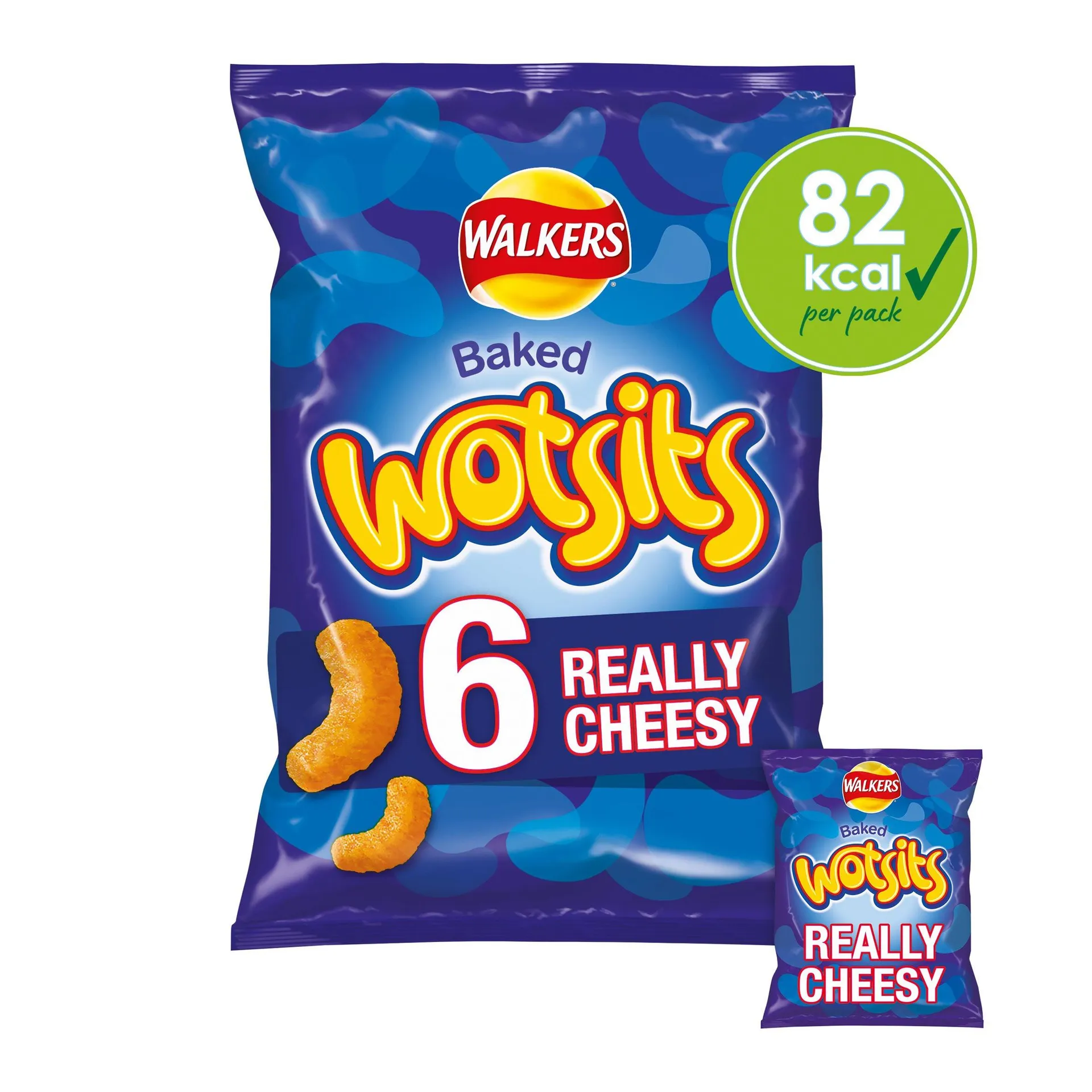 Walkers Wotsits Really Cheesy Multipack Snacks Crisps 6x16.5g