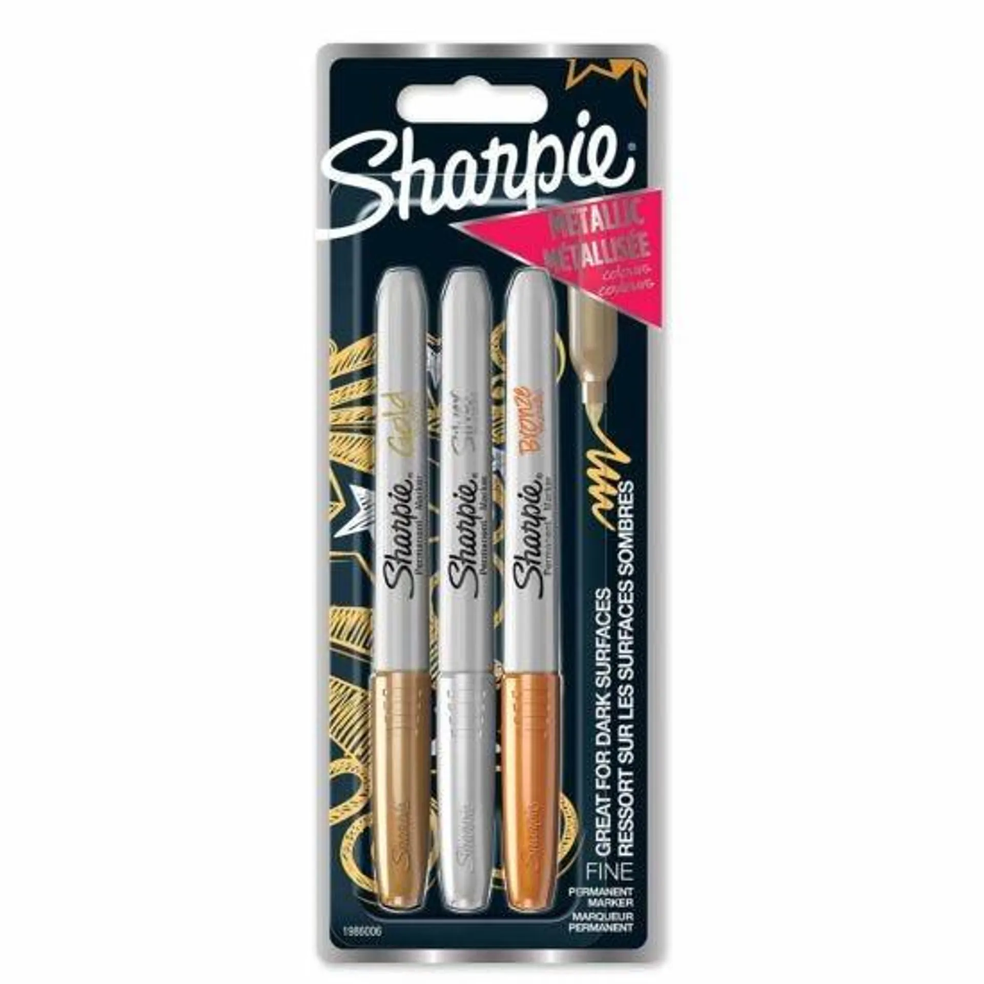 Sharpie Metallic Permanent Marker Pack of 3