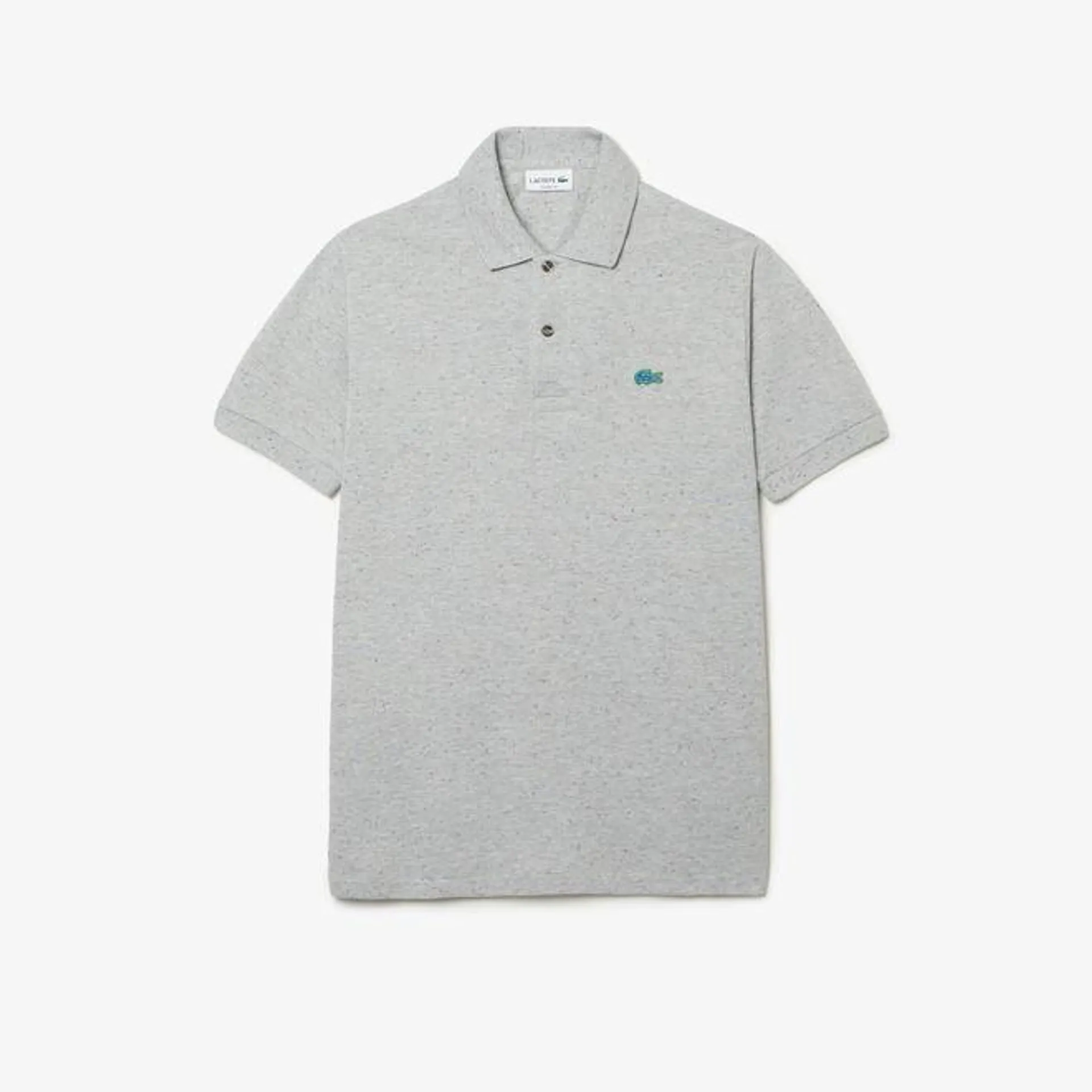 Lacoste Classic Fit Speckled Print Cotton Pique Polo Shirt in Grey