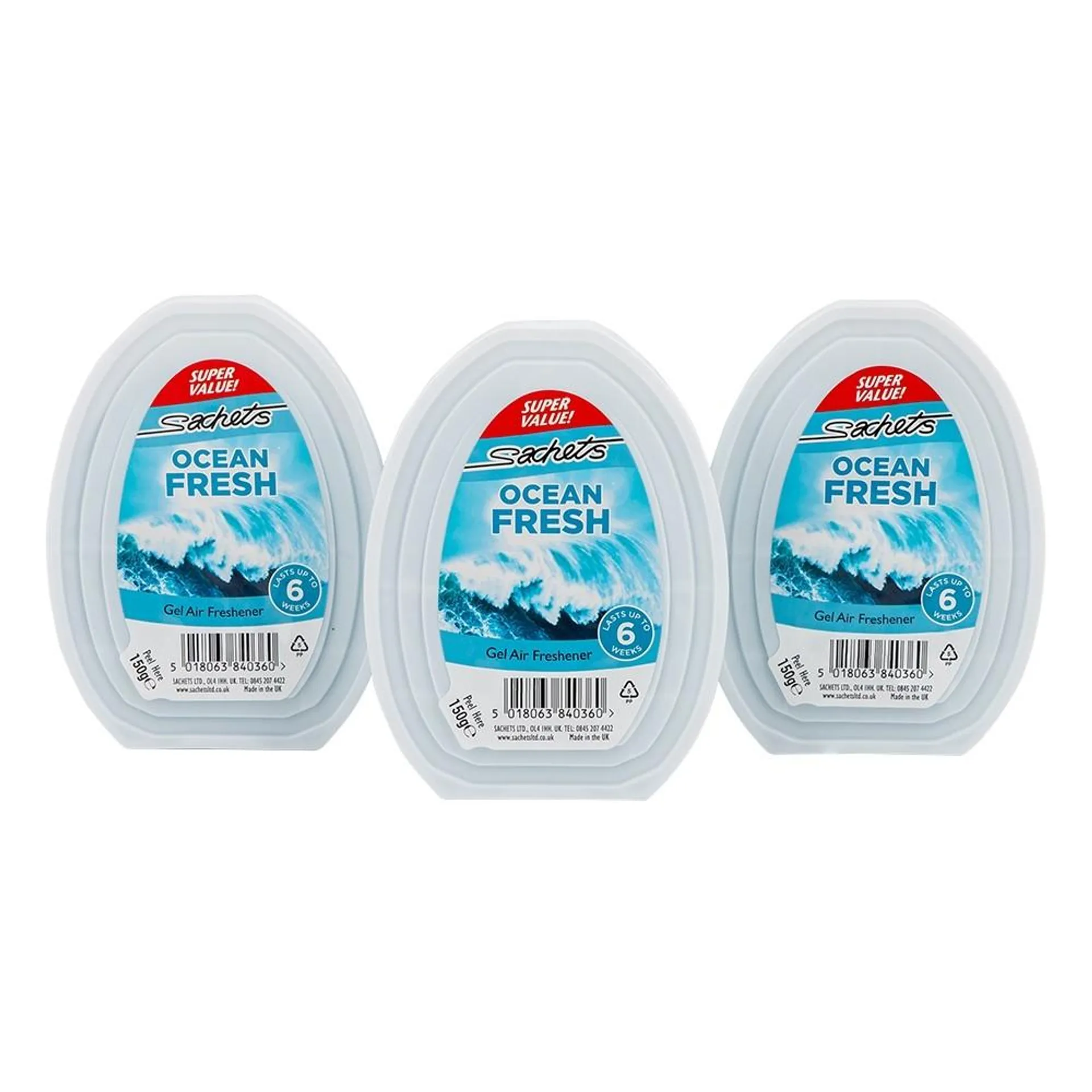 SOLID GEL AIR FRESHENER - OCEAN FRESH 3 PACK