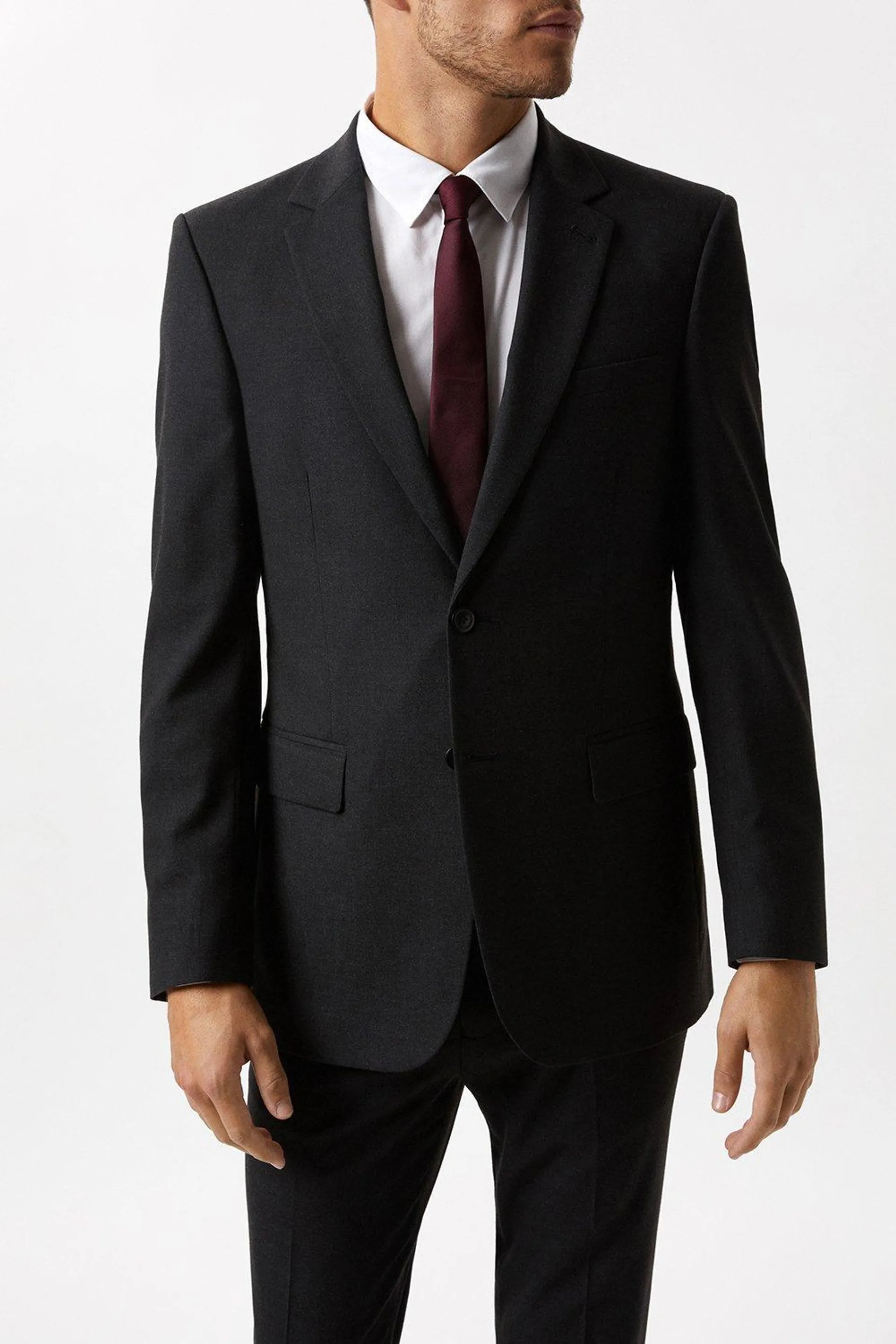 Tailored Fit Charcoal Essential Three-Piece Suit