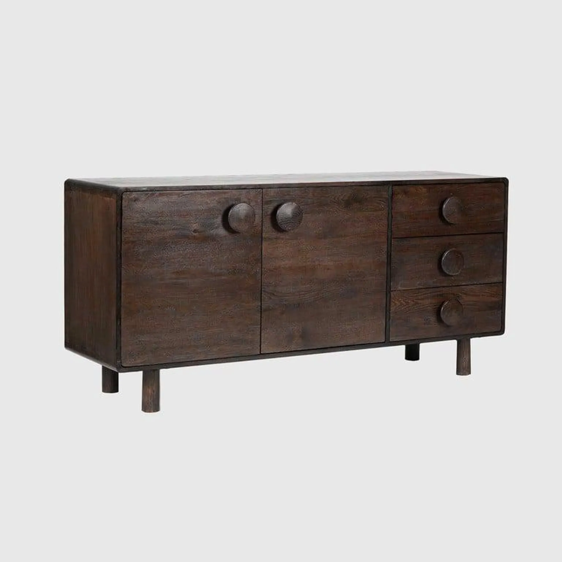 Dark Brown Mango Wood Sideboard