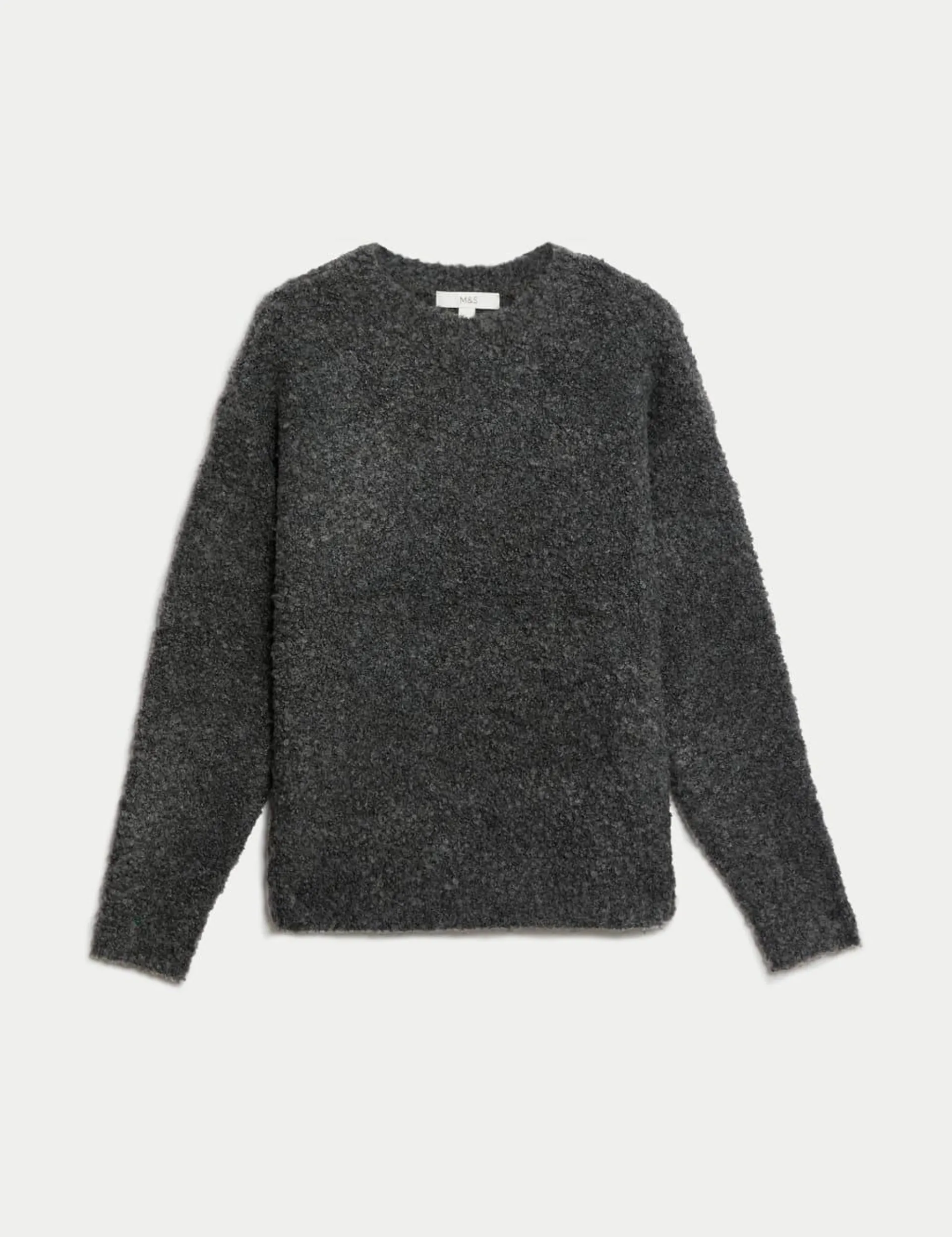 Textured Crew Neck Relaxed Jumper