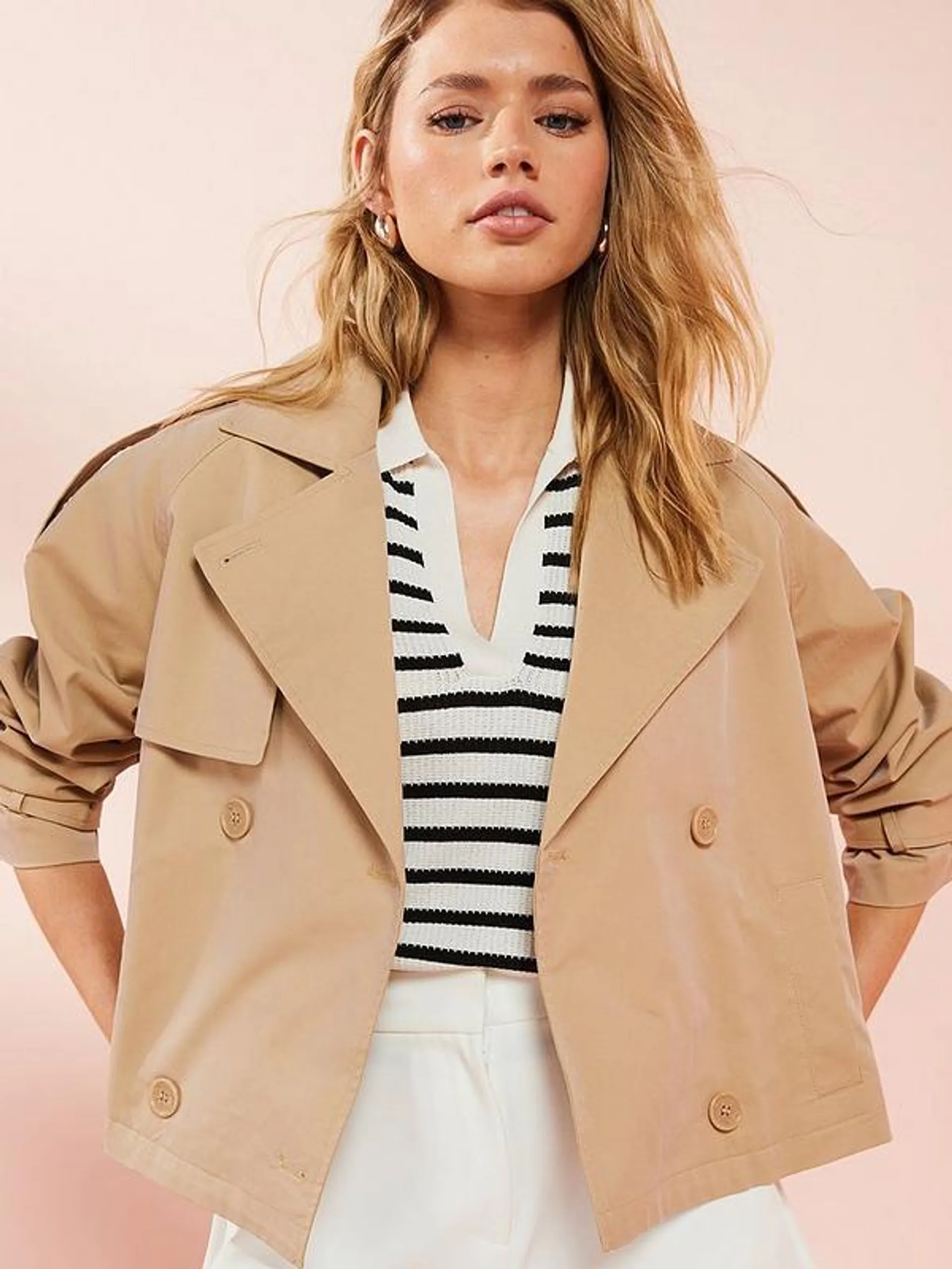 Cropped Trench - Beige