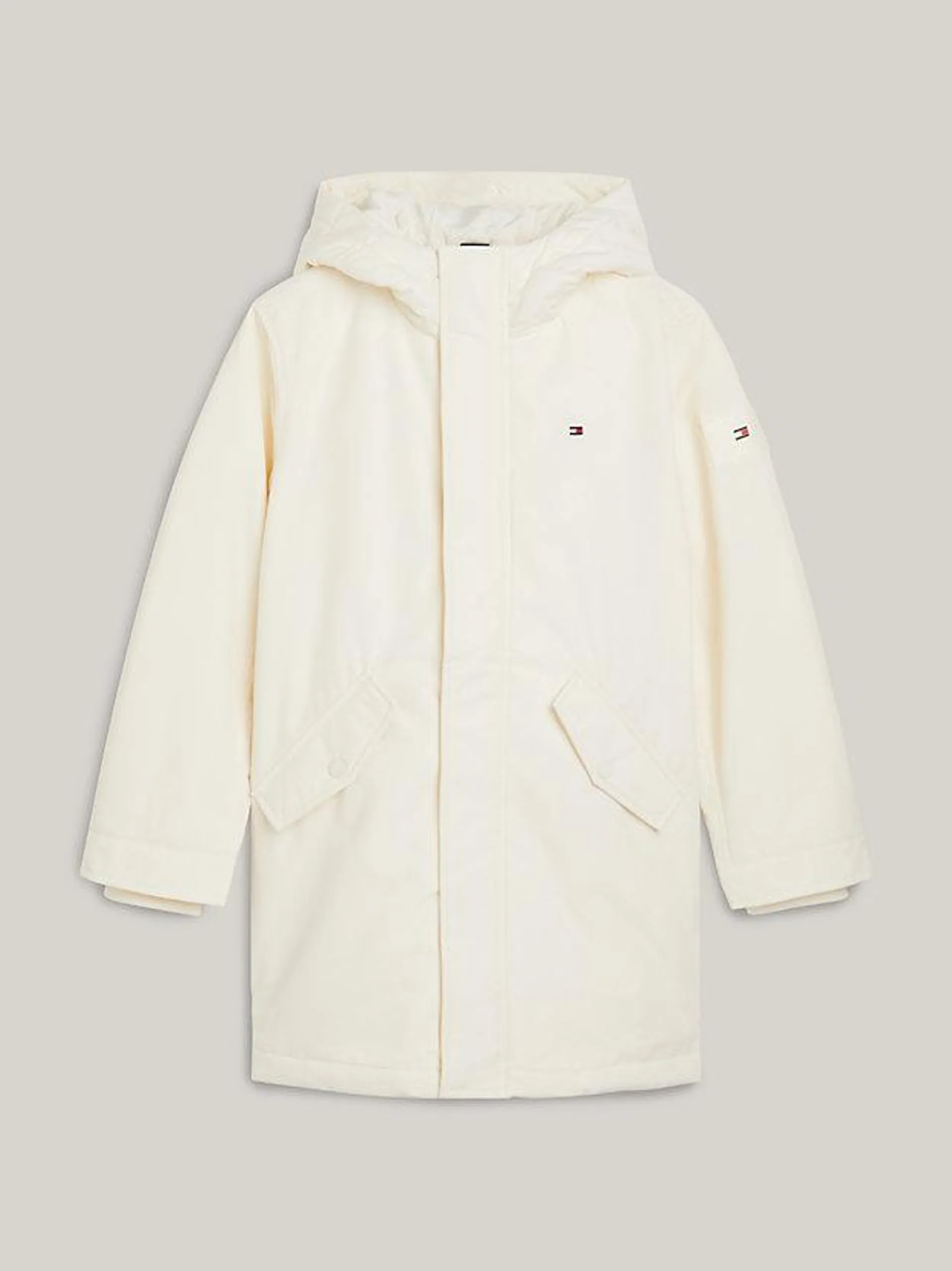 Relaxed Stand-Up Collar Coated Parka