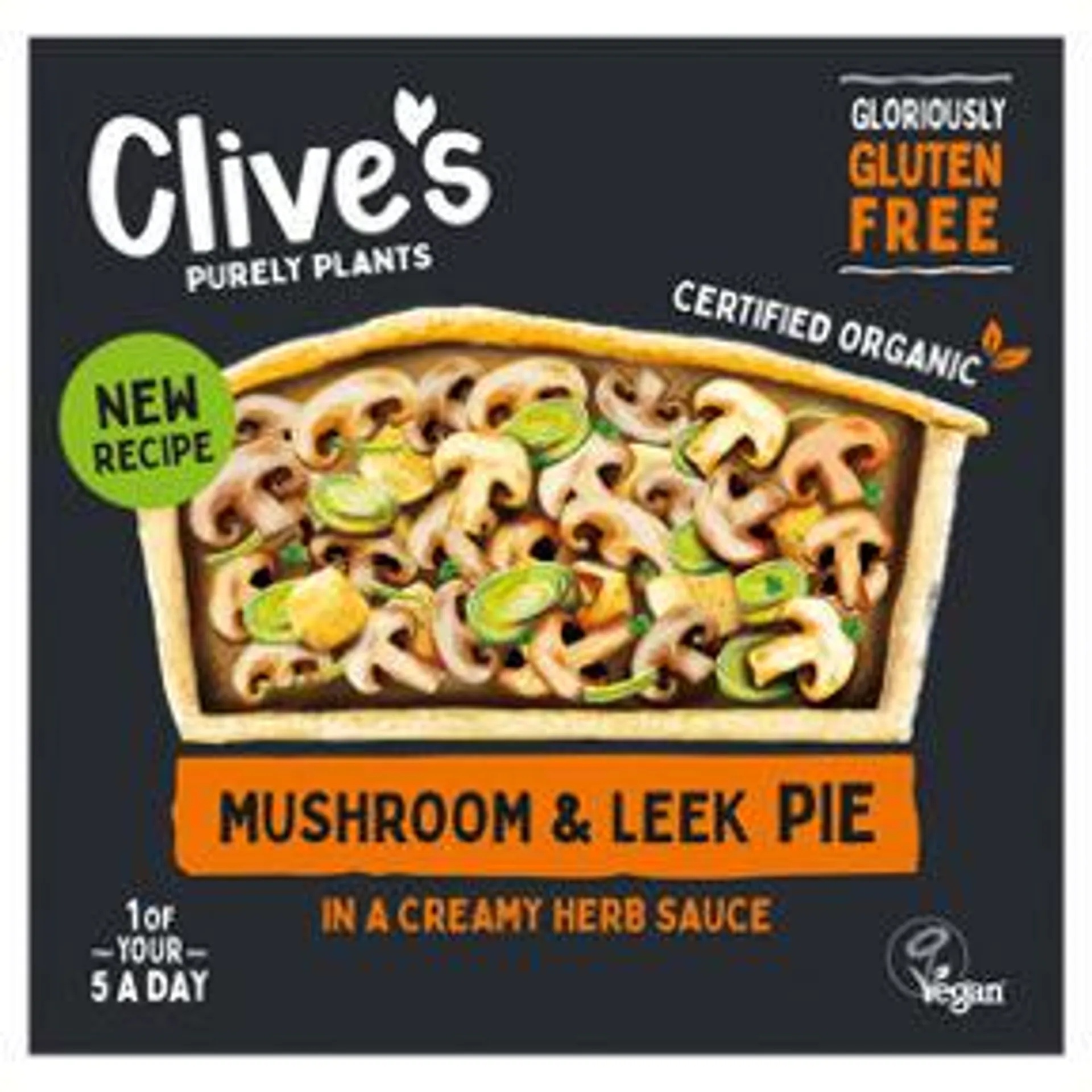 Clive's Organic Gluten Free Mushroom & Leek Pie