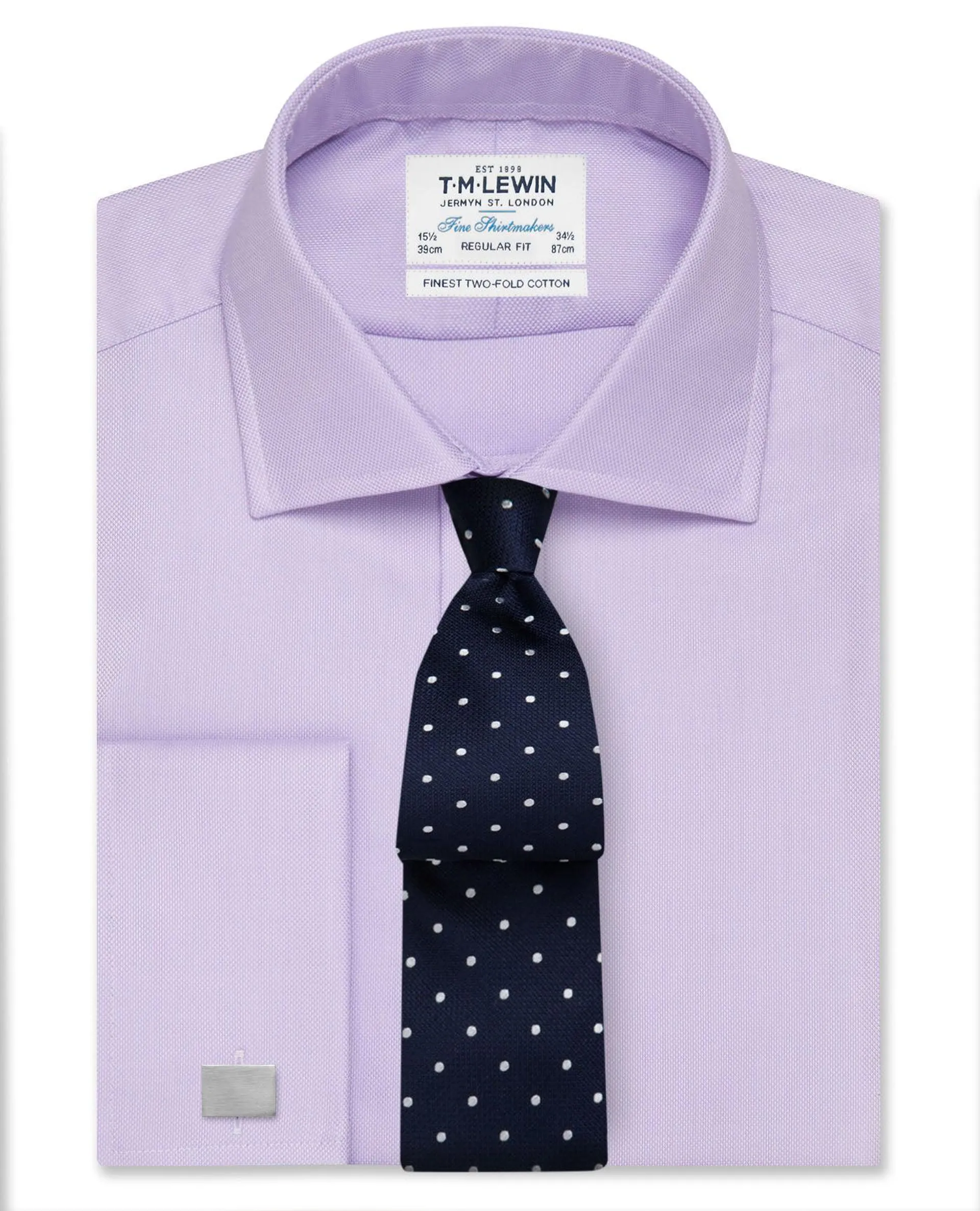 Regular Fit Lilac Oxford Double Cuff Shirt