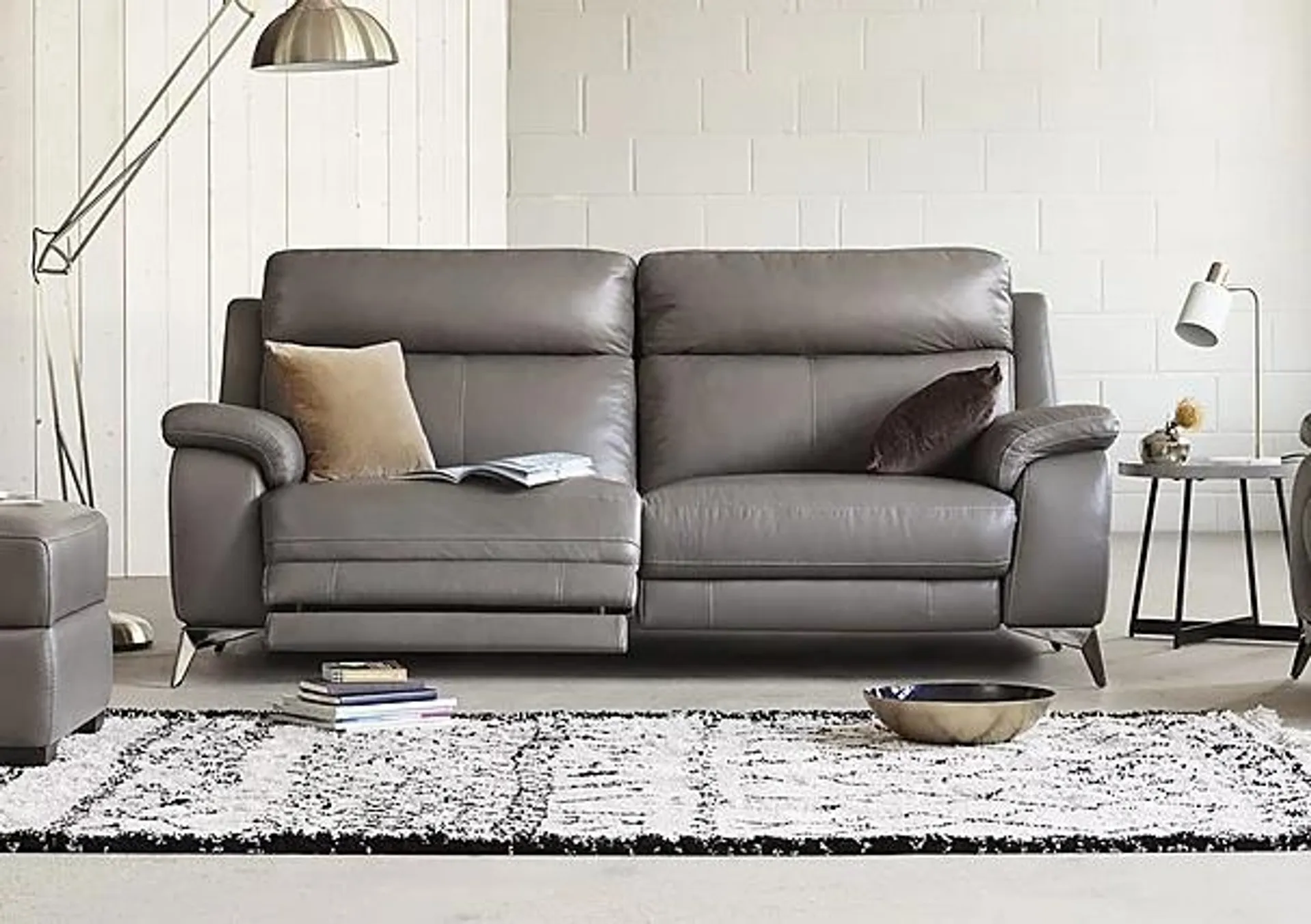 Missouri 3 Seater Leather Recliner Sofa with Power Headrest