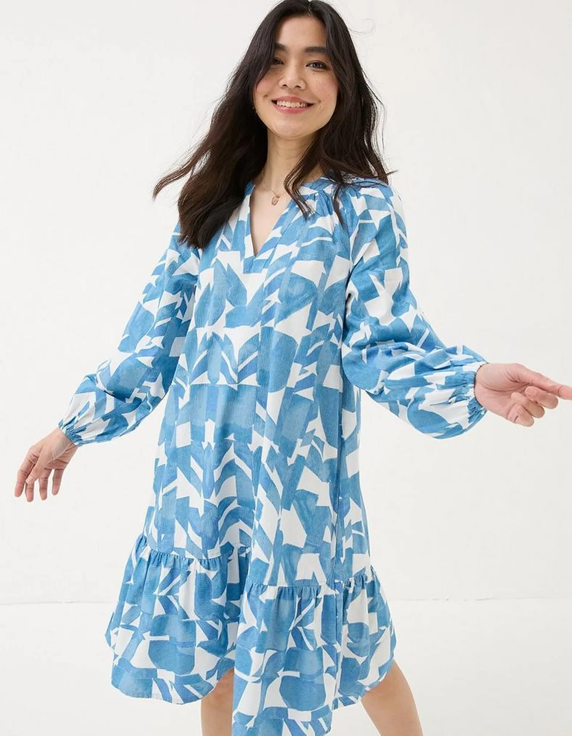 Amy Med Geo Kaftan Dress