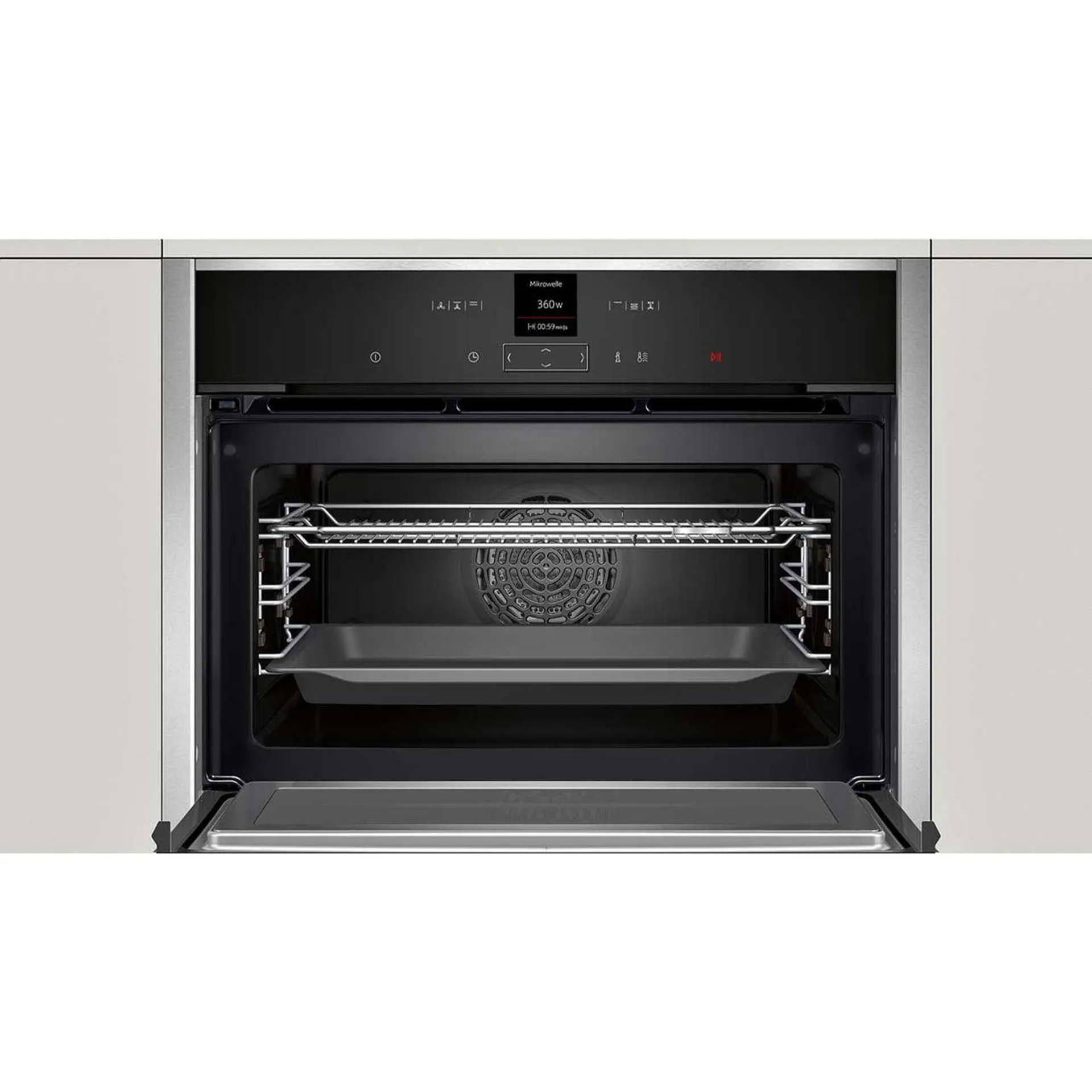 NEFF N70 C17MR02N0B Built In Compact Electric Single Oven with Microwave Function - Stainless Steel