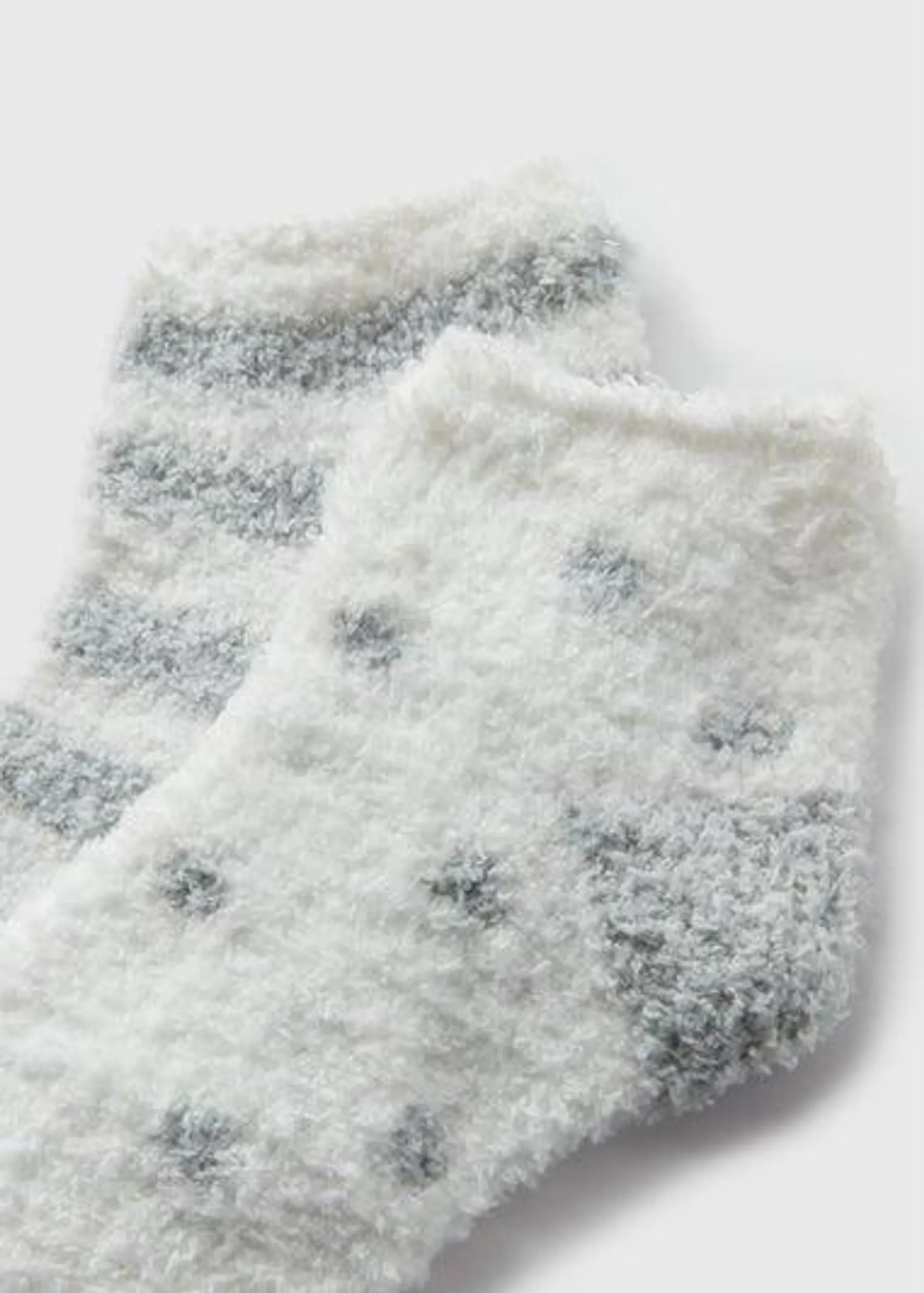 2 Pack White Spot Cosy Socks