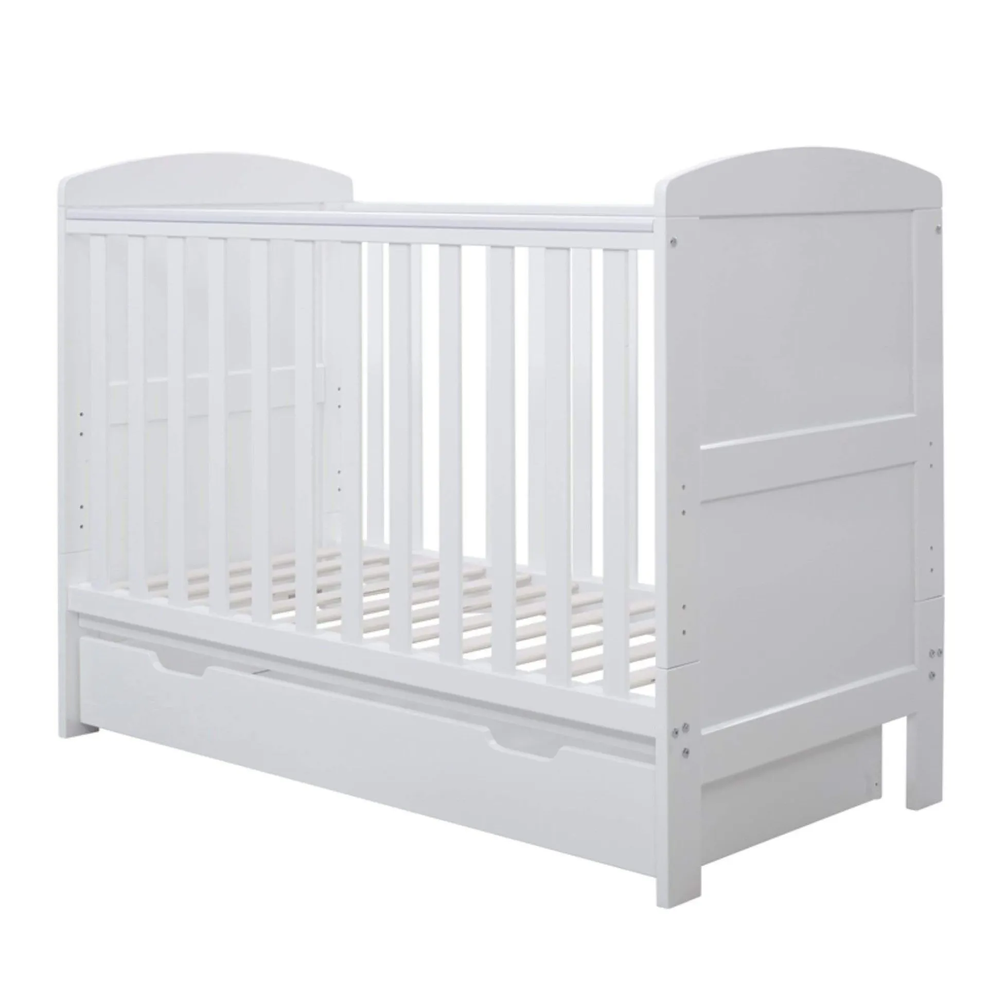 Ickle Bubba Coleby Mini Cot Bed & Under Drawer White