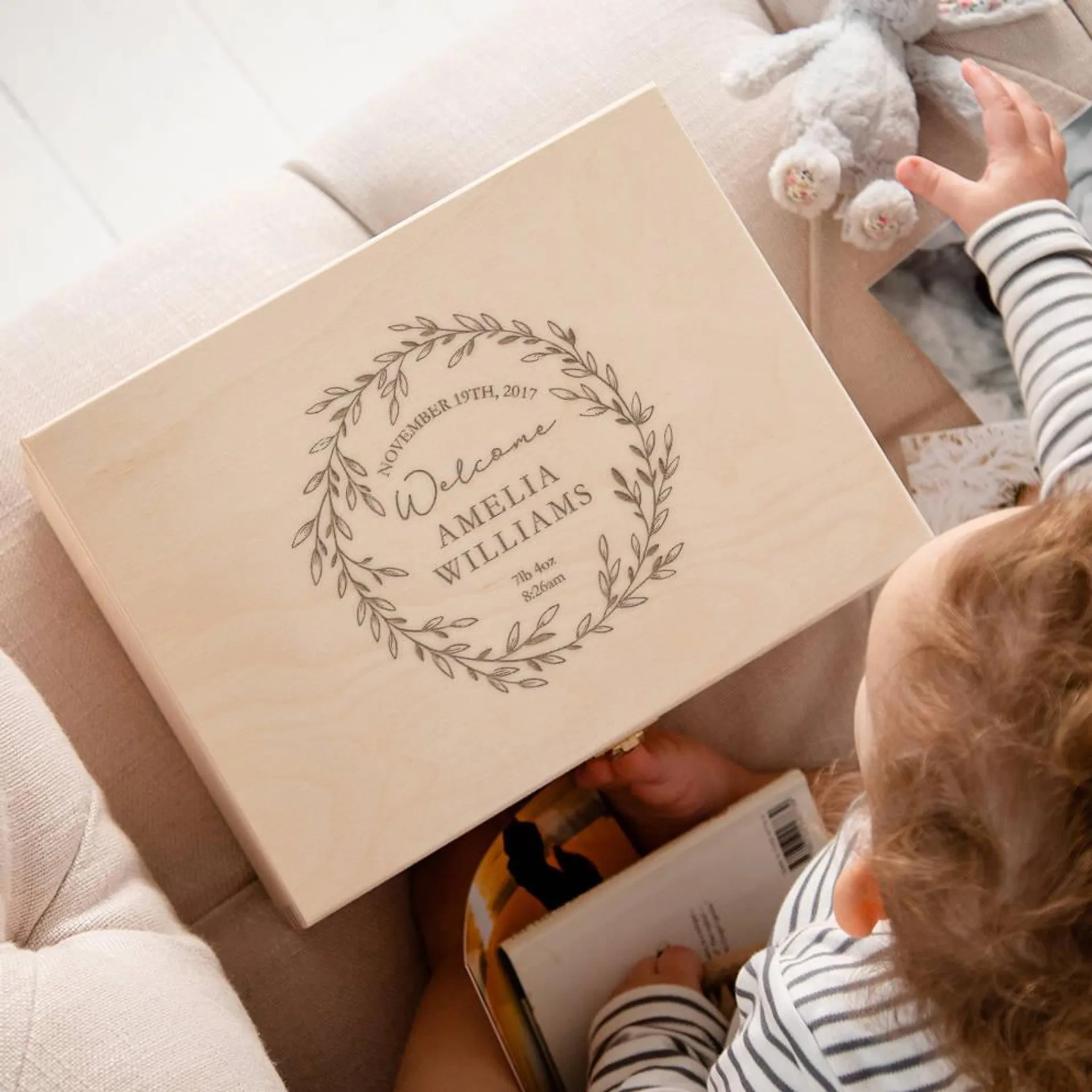 Personalised Baby Girl Keepsake Box / Memory Box