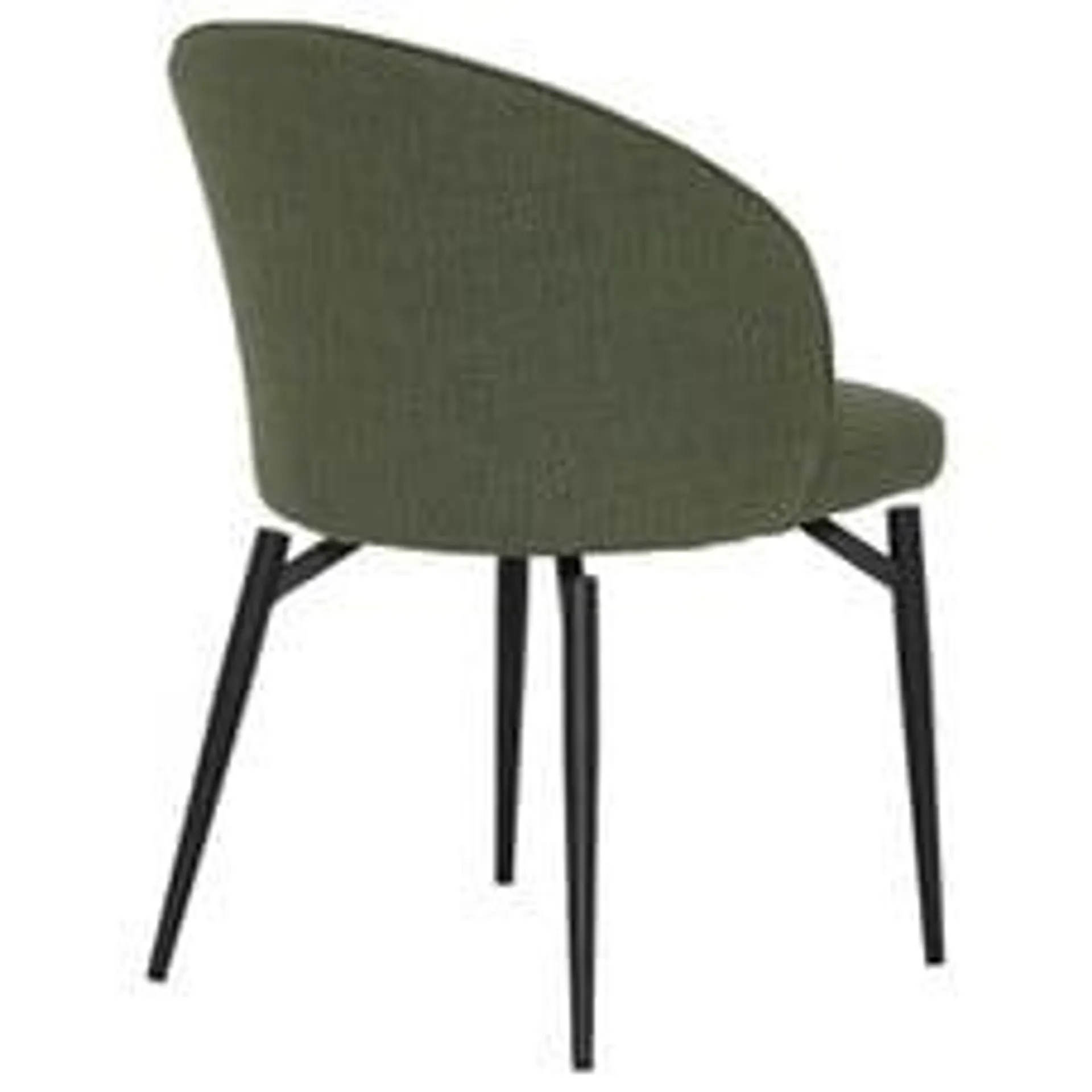 Green Fabric Curved Dining Chair