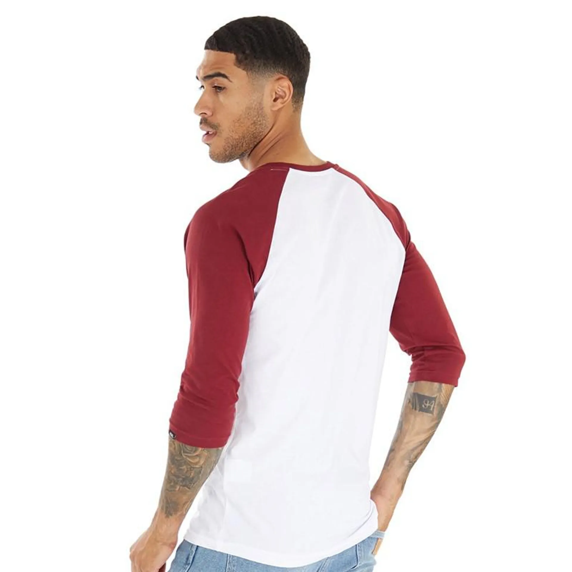 Vans Mens Classic Raglan T-Shirt White/​Black/​Syrah