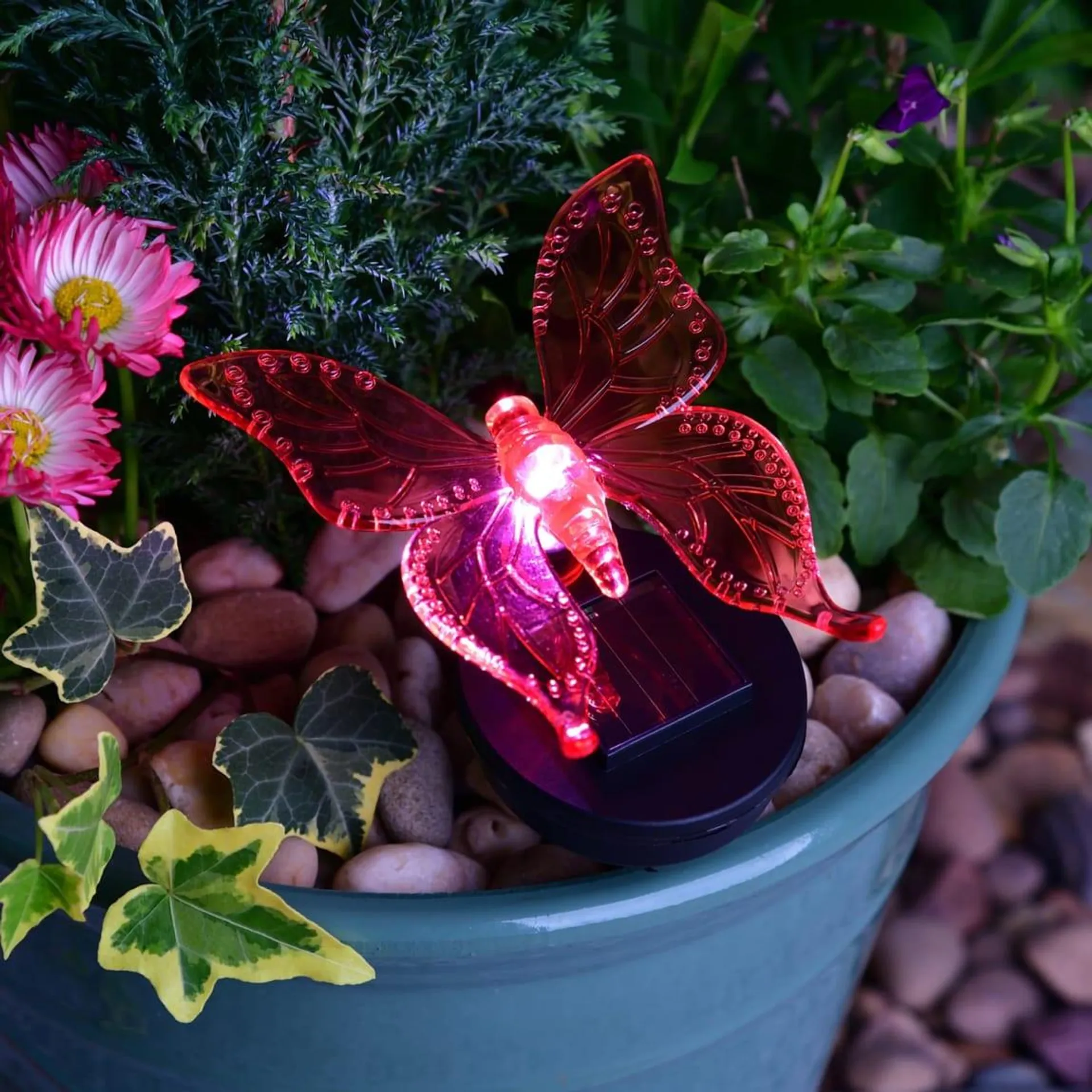 Solar Living Insect Stake Light - Pink Butterfly