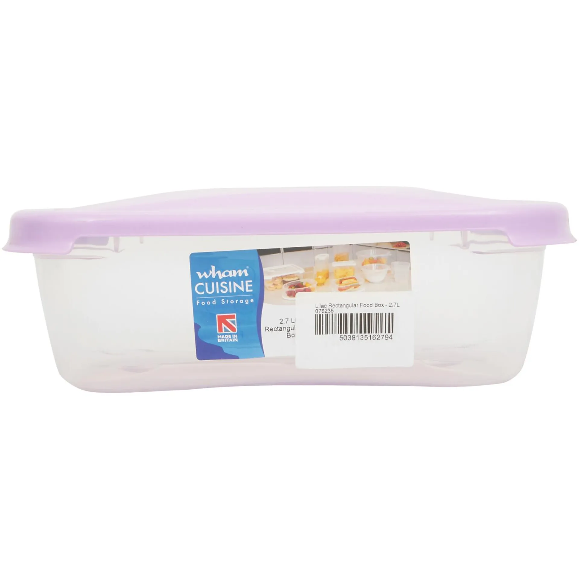 Rectangular Food Box & Lid - Lilac / 2.7l