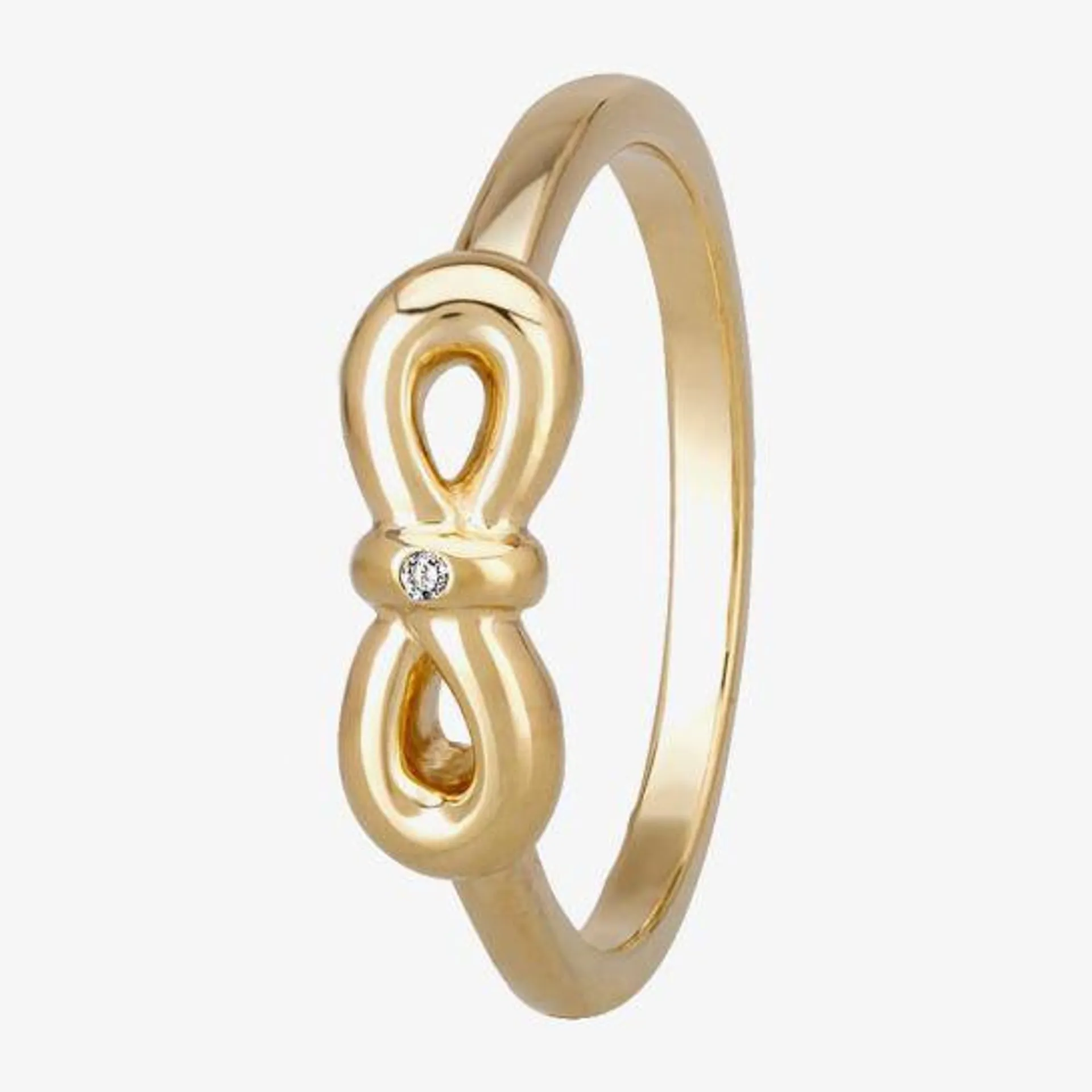 Silver Sparkle Gold Infinity Bow Ring DR346CAA2M(T)