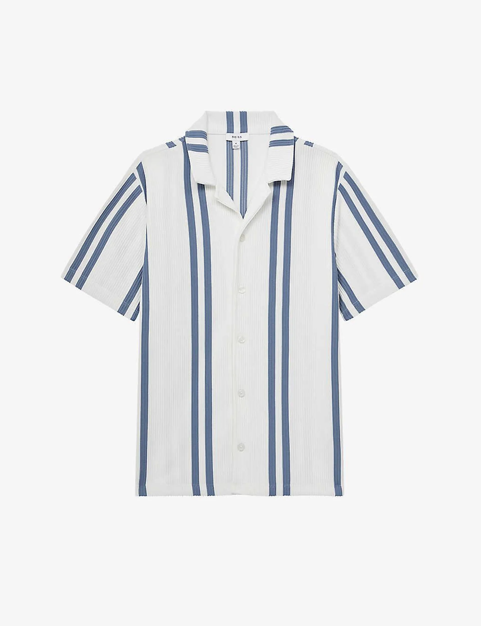 Castle double-stripe slim-fit woven shirt