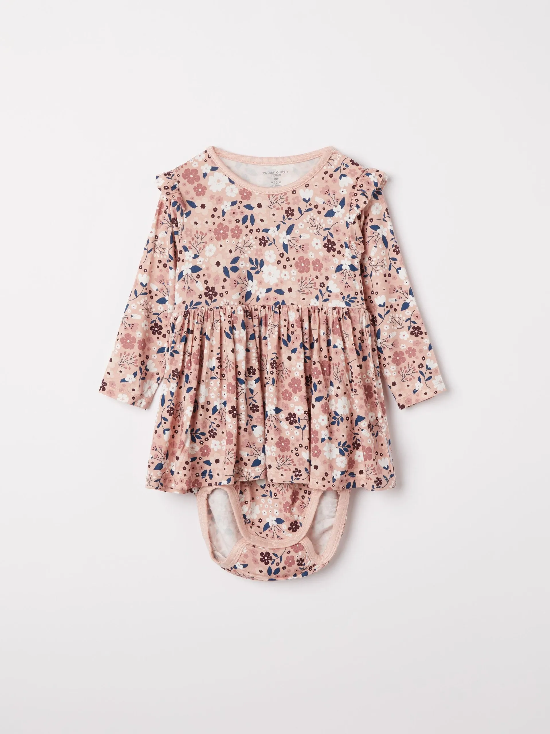 Floral Print Baby Bodysuit Dress