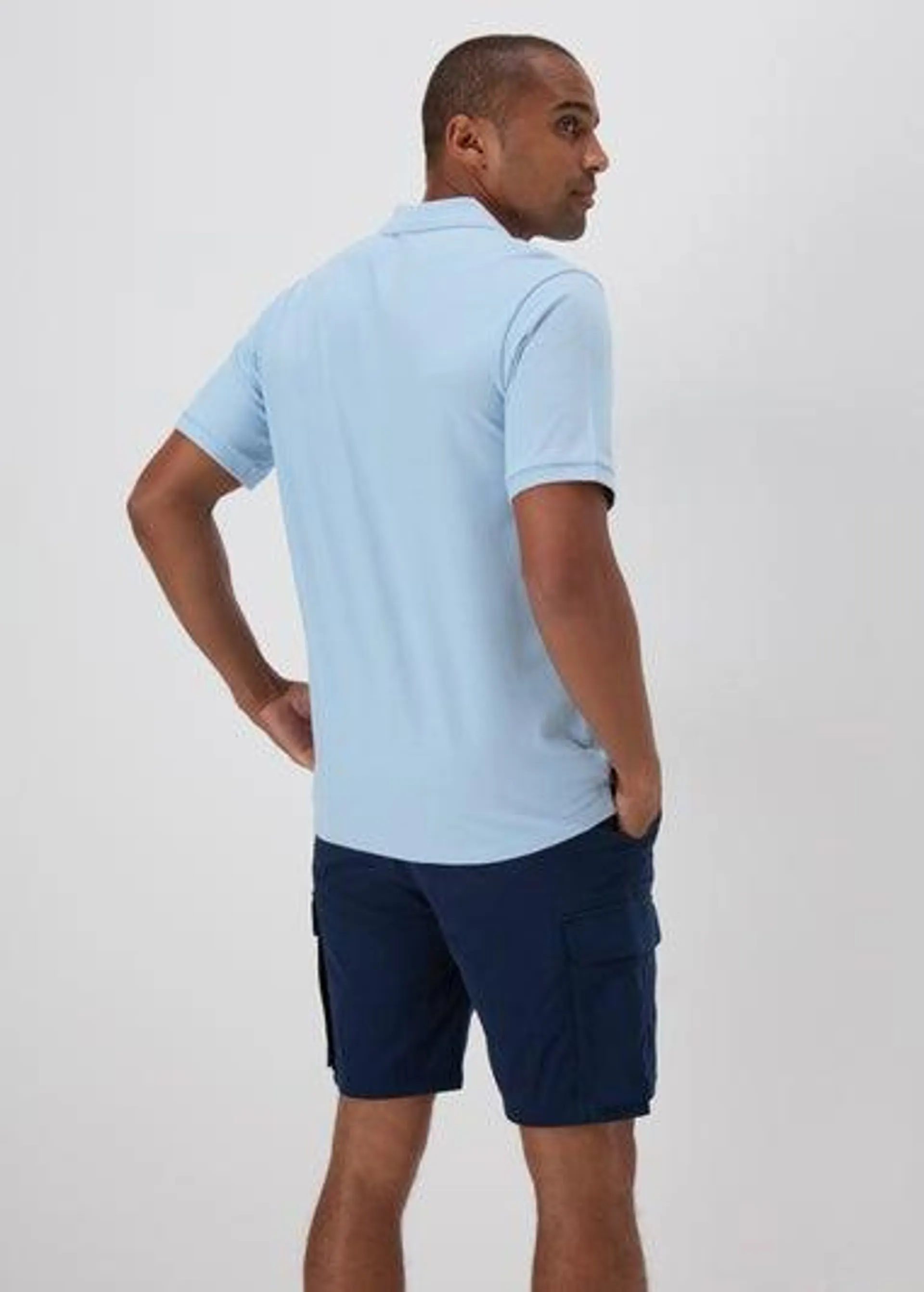 Blue Solid Polo Shirt