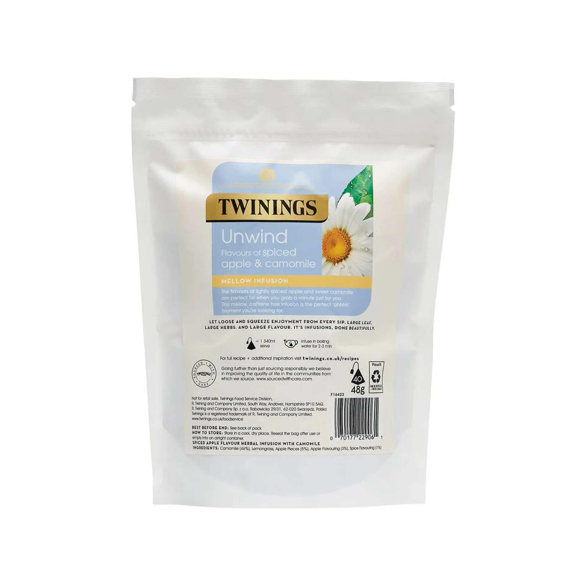 Unwind Spiced Apple & Camomile 40 Loose Pyramid Tea Bags