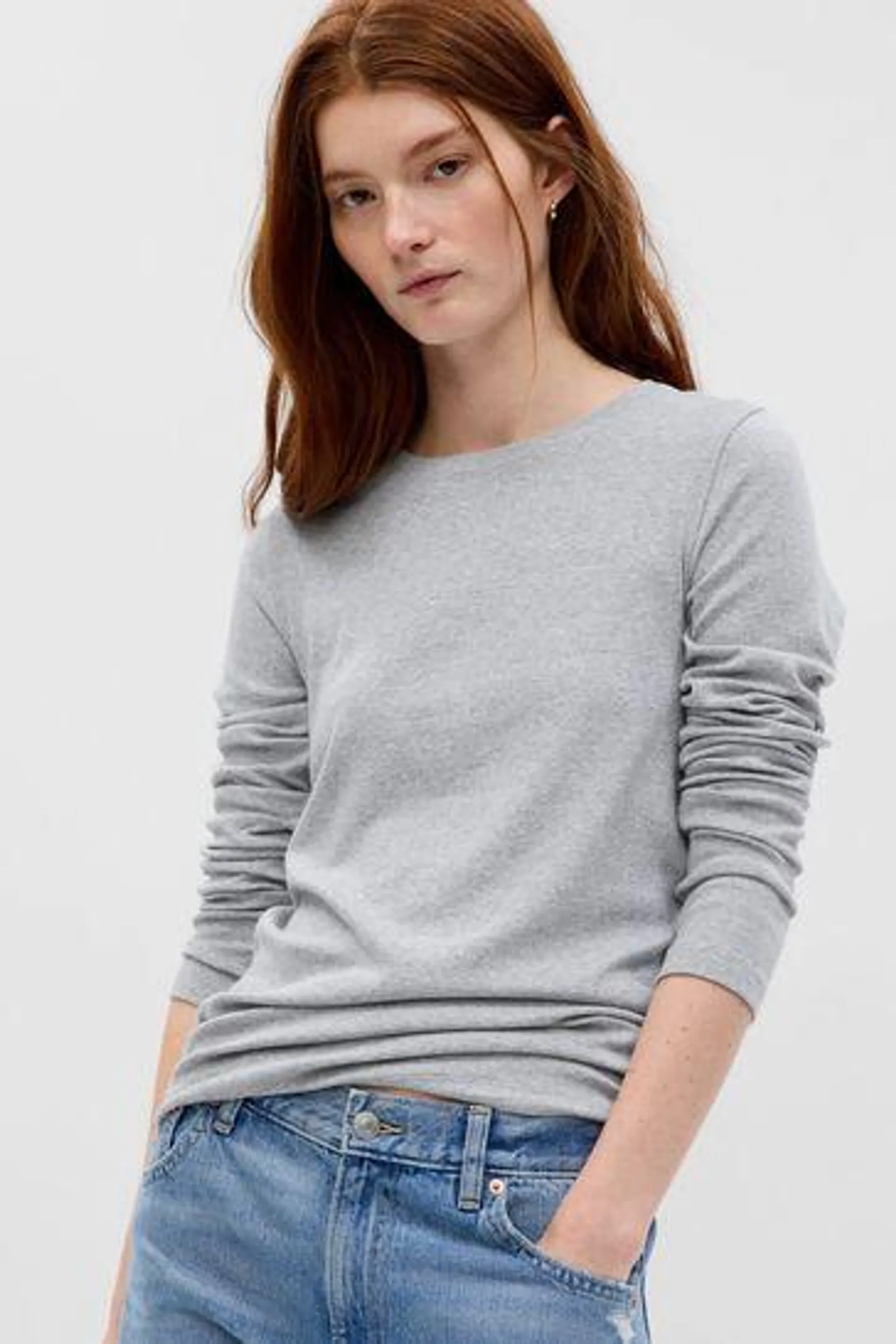 Modern Long Sleeve Crew Neck T-shirt