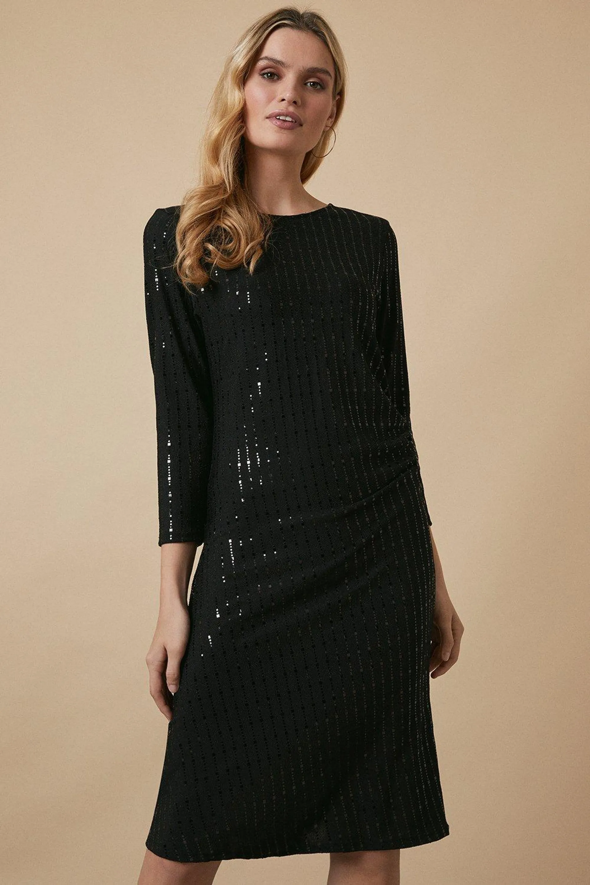 Tall Sequin Ruched Side Shift Dress