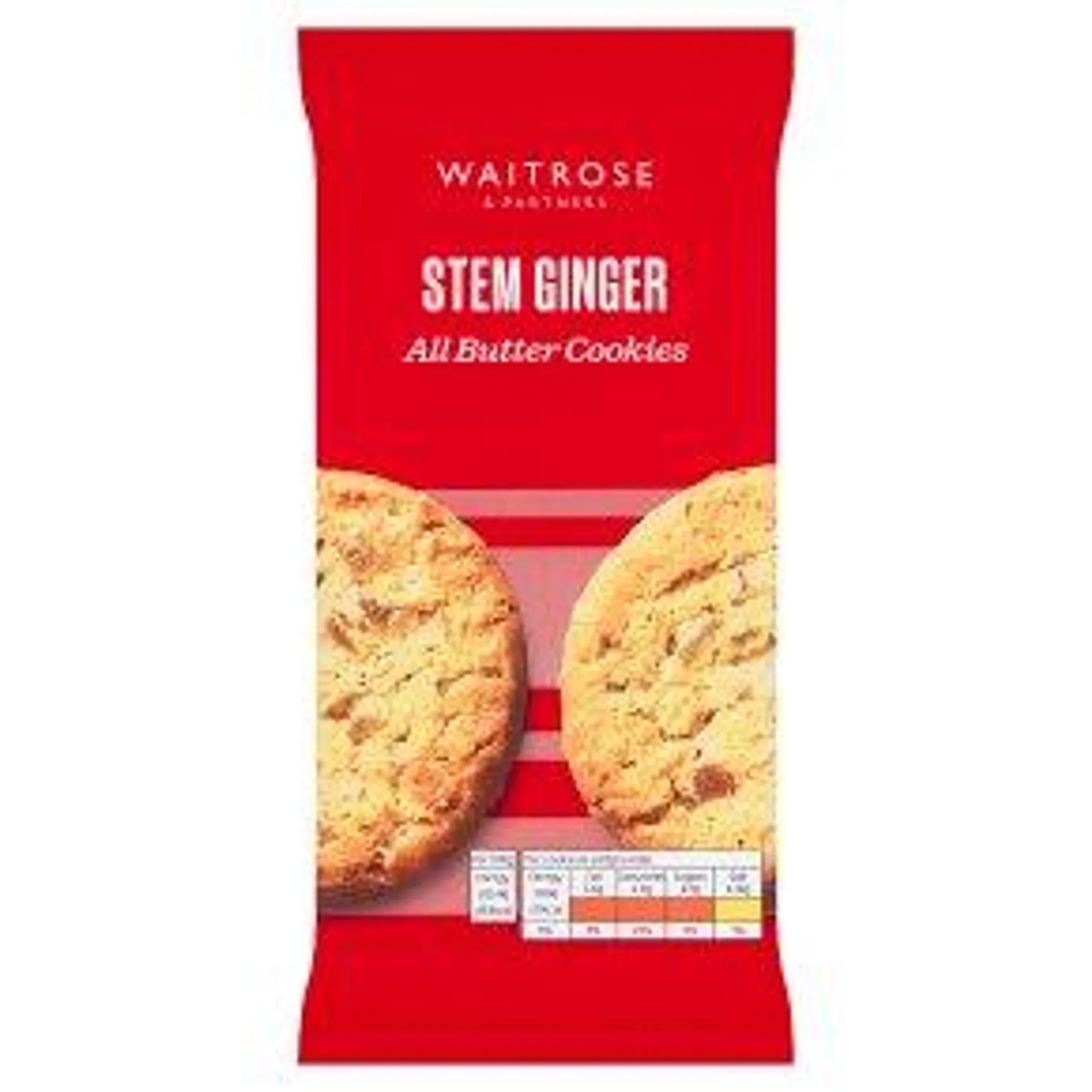 Waitrose 8 Stem Ginger All Butter Cookies