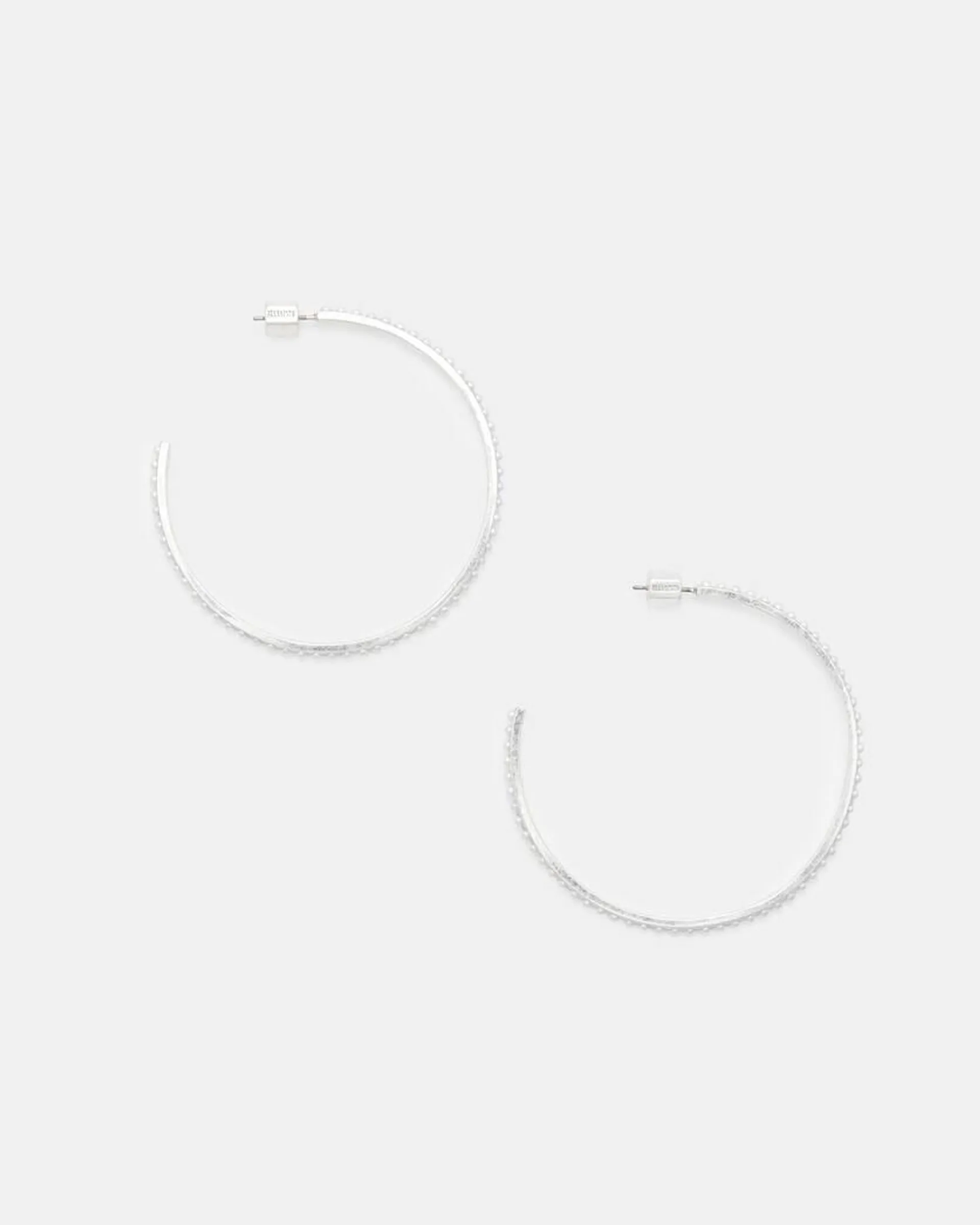 Pearl Large Beaded Hoop Earrings