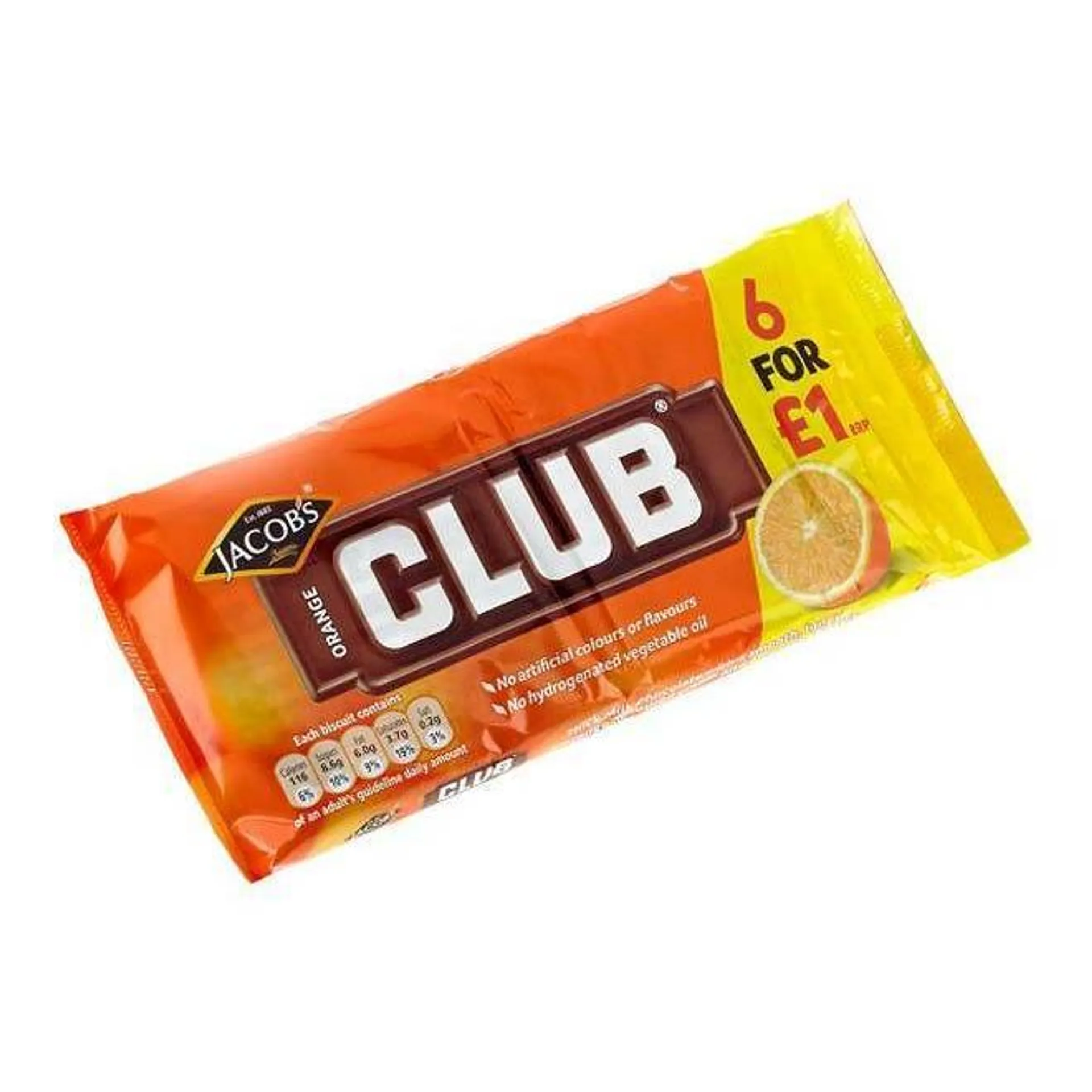 McVitie's Club Orange Bars, 22g (Pack of 6)