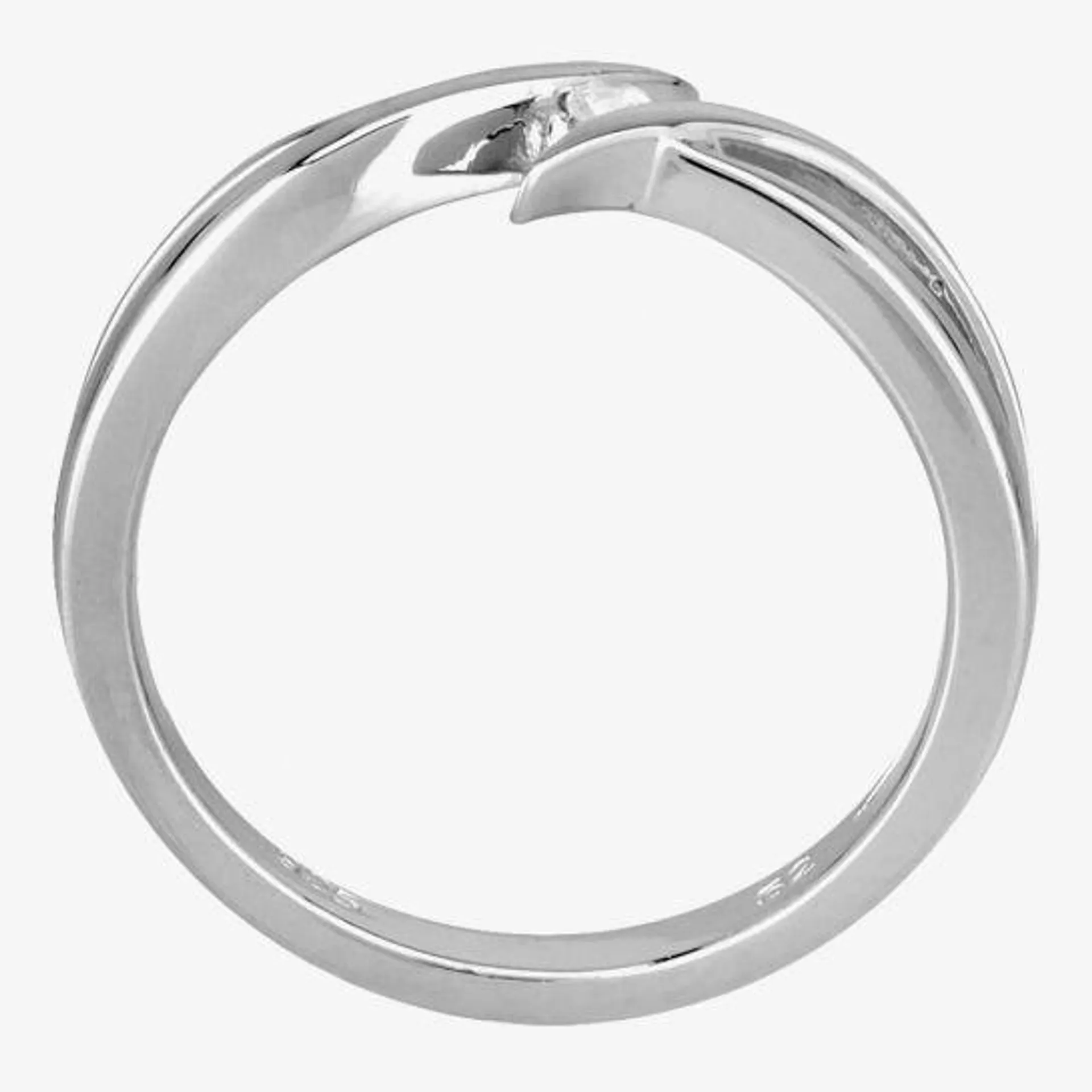 Silver Sparkle Silver Open Twist Ring R3186C(T)