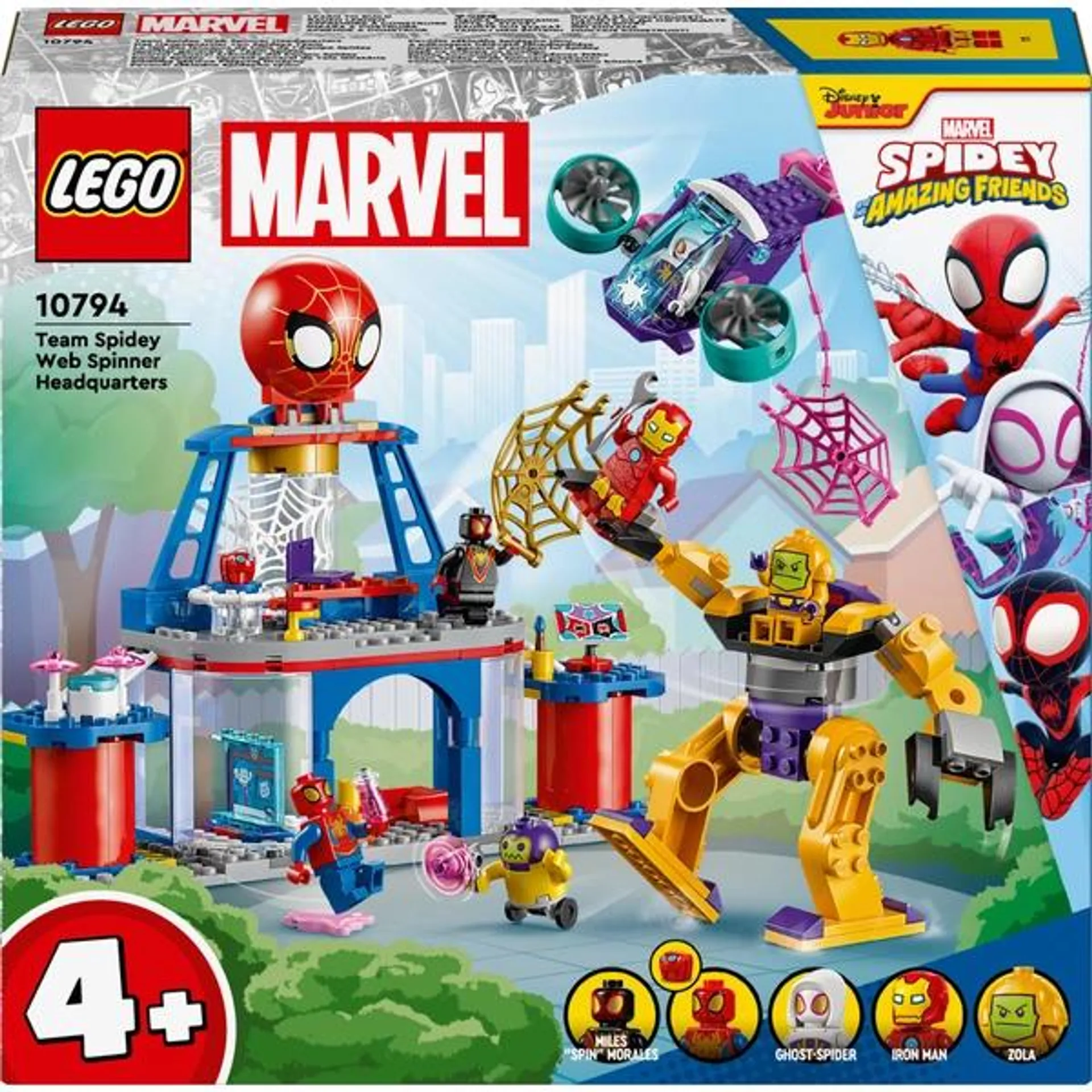 LEGO Marvel 10794 Spidey And His Amazing Friends Team Spidey Web Spinner Headquarters Set