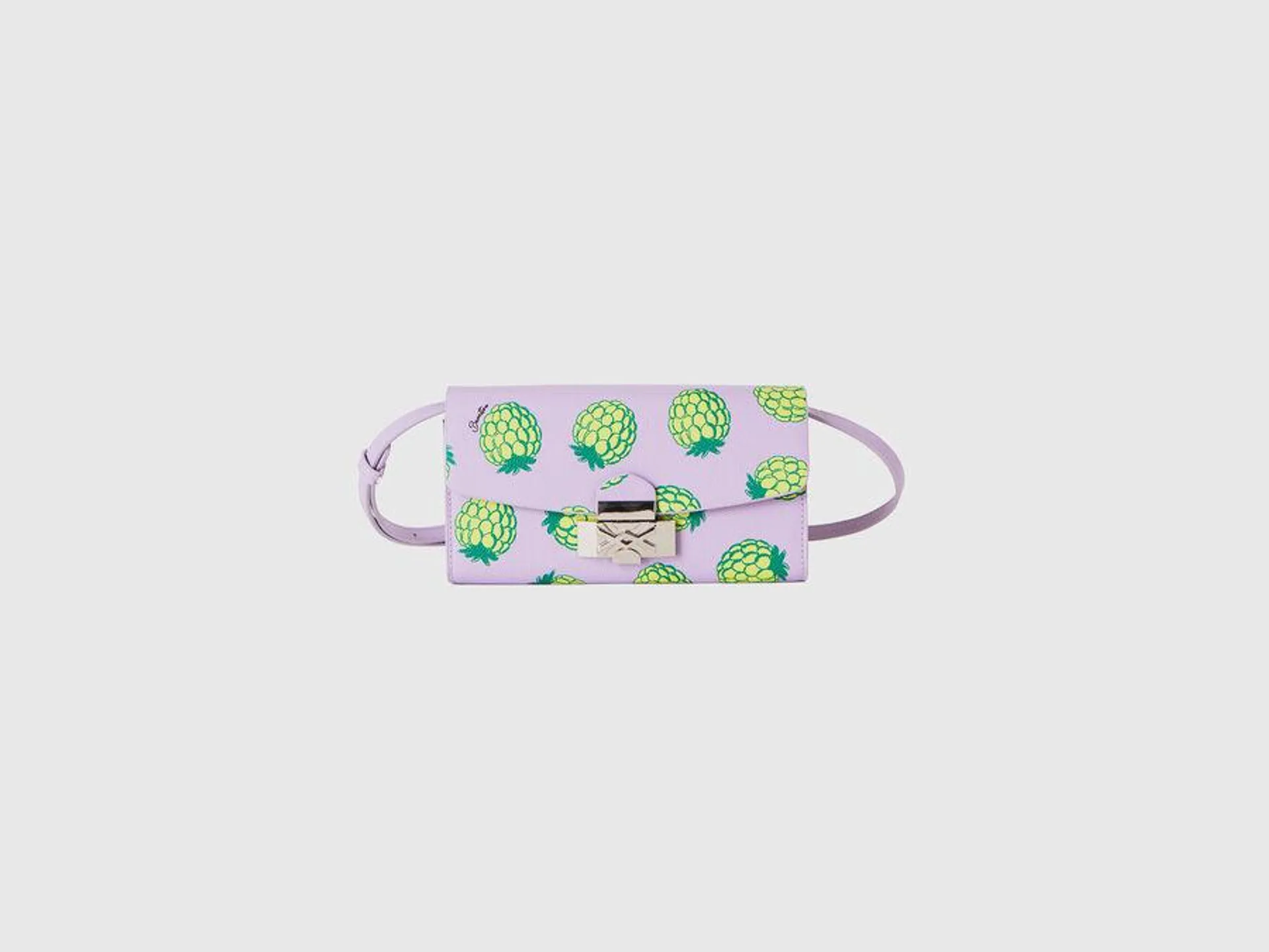 Lilac cell phone holder with pineapple print