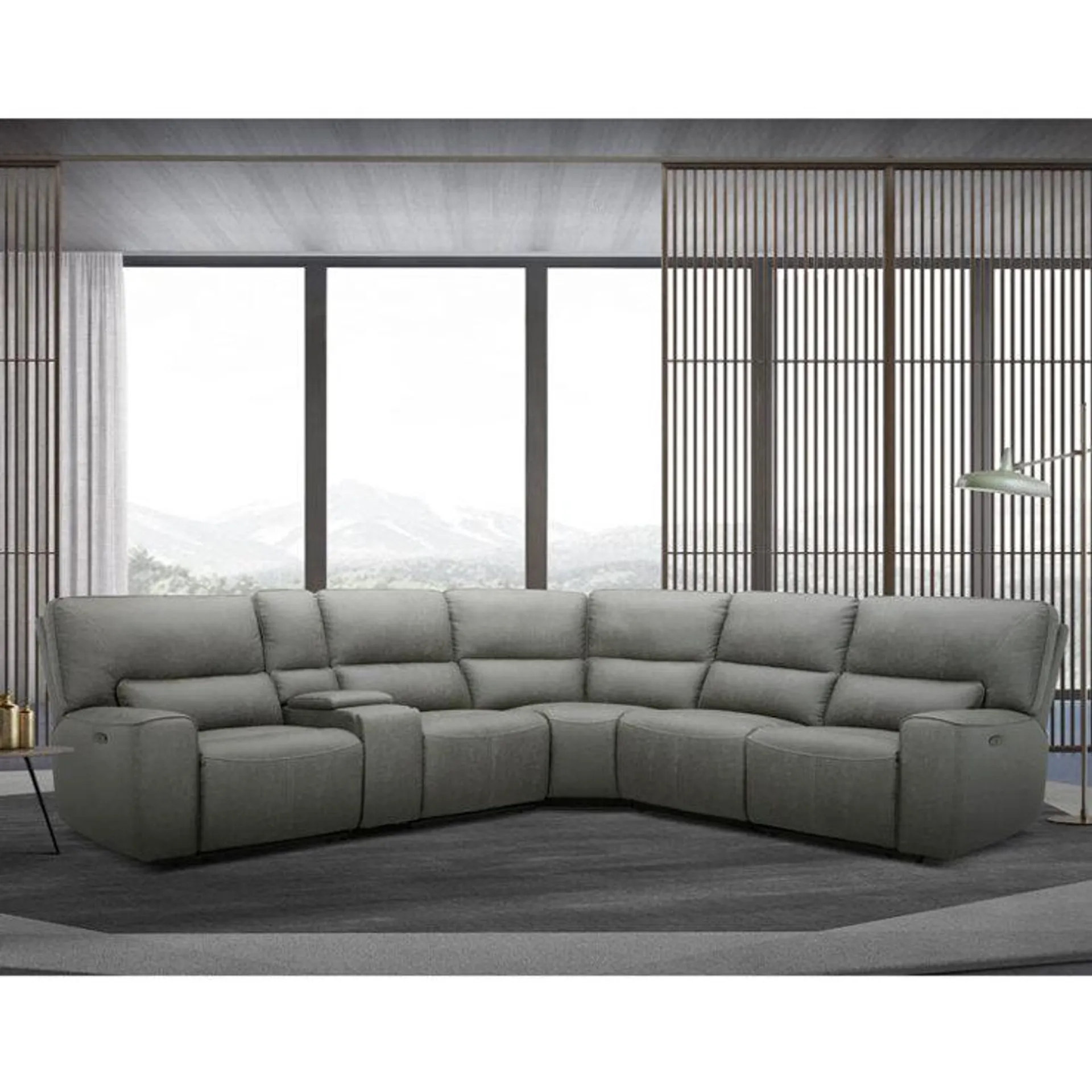 Gilman Creek Sweeny Fabric Reclining Sectional Sofa with Power Headrests