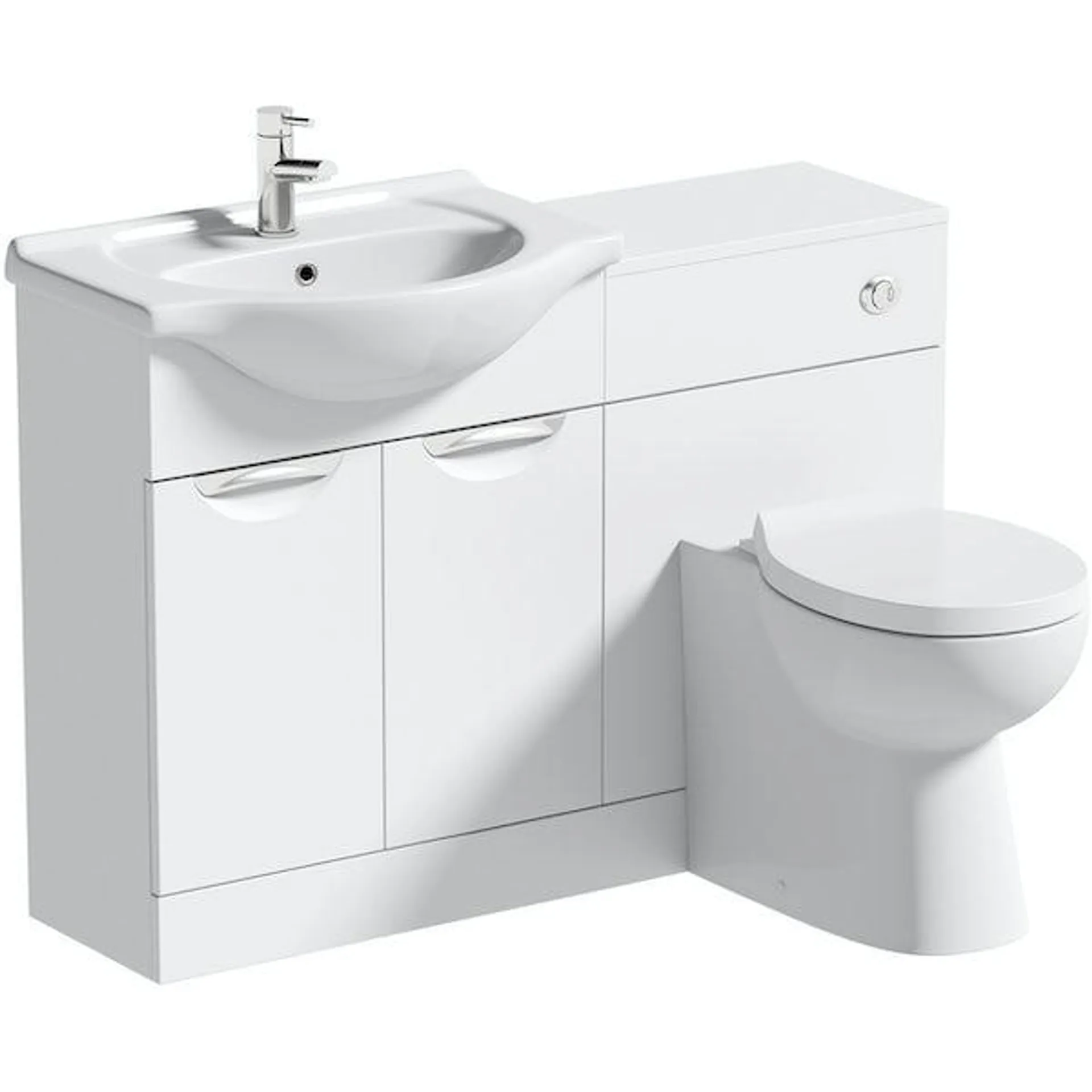 Orchard Elsdon white 1155mm combination with Clarity back to wall toilet and seat