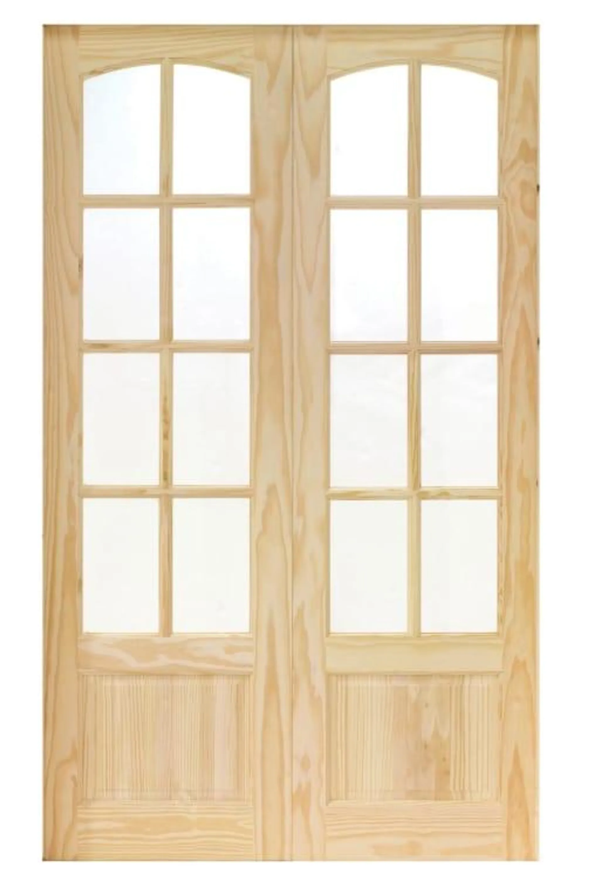 Wickes Newland Glazed Pine 8 Lite Internal French Door - 1981 x 1170mm