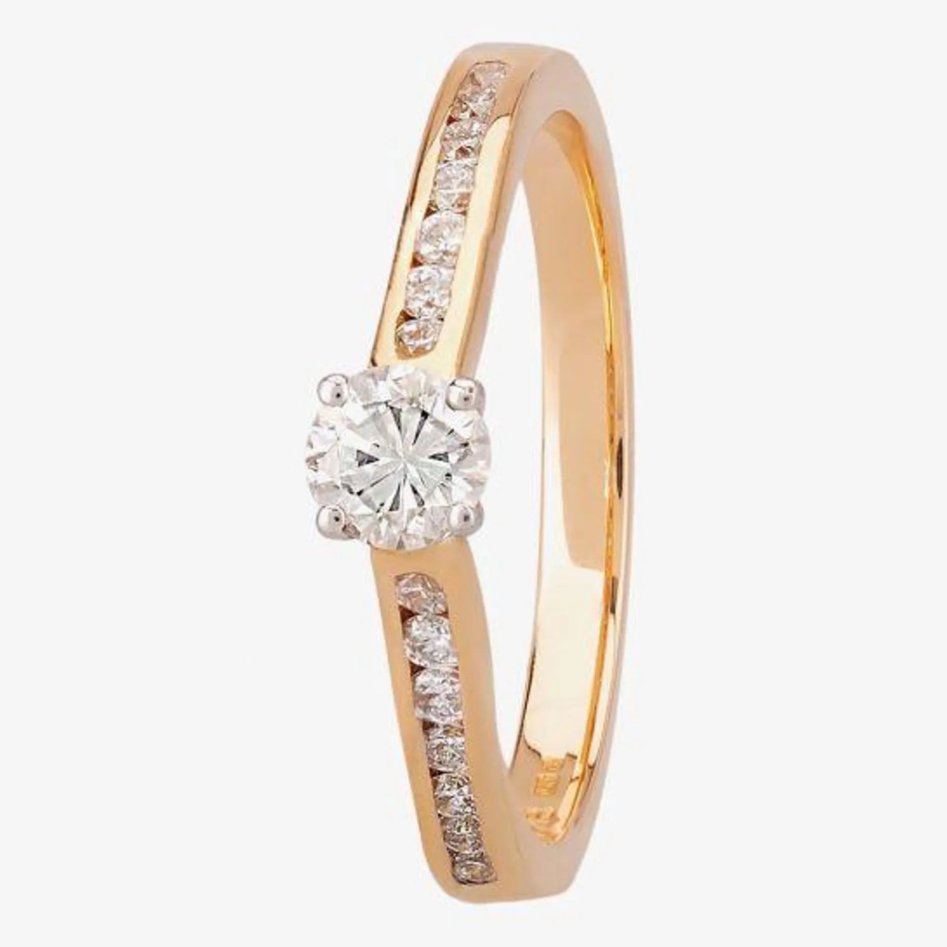 18ct Rose Gold Brilliant Cut 0.25ct Diamond-Set Solitaire Ring