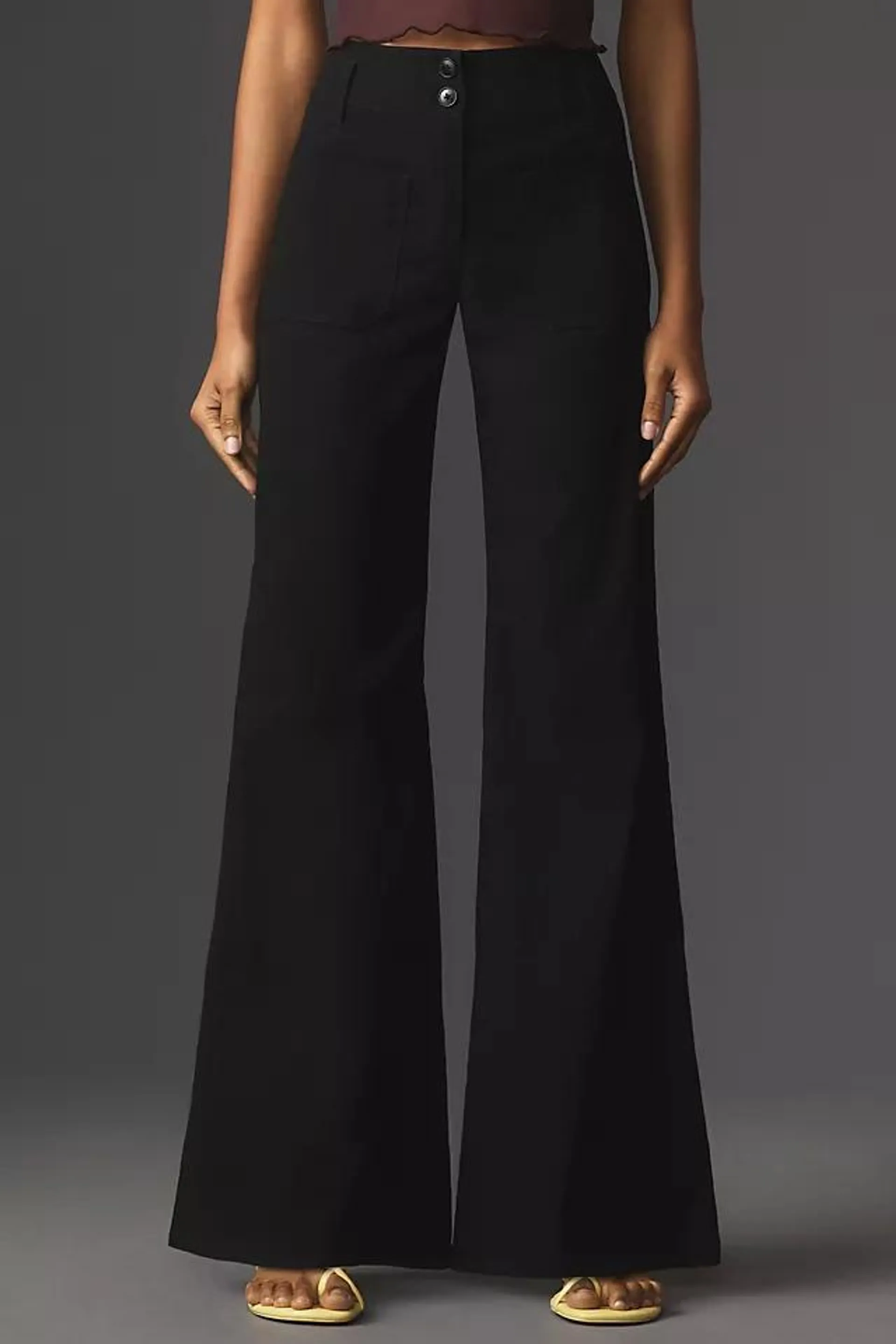 Maeve Junie High-Rise Wide-Leg Flared Trousers