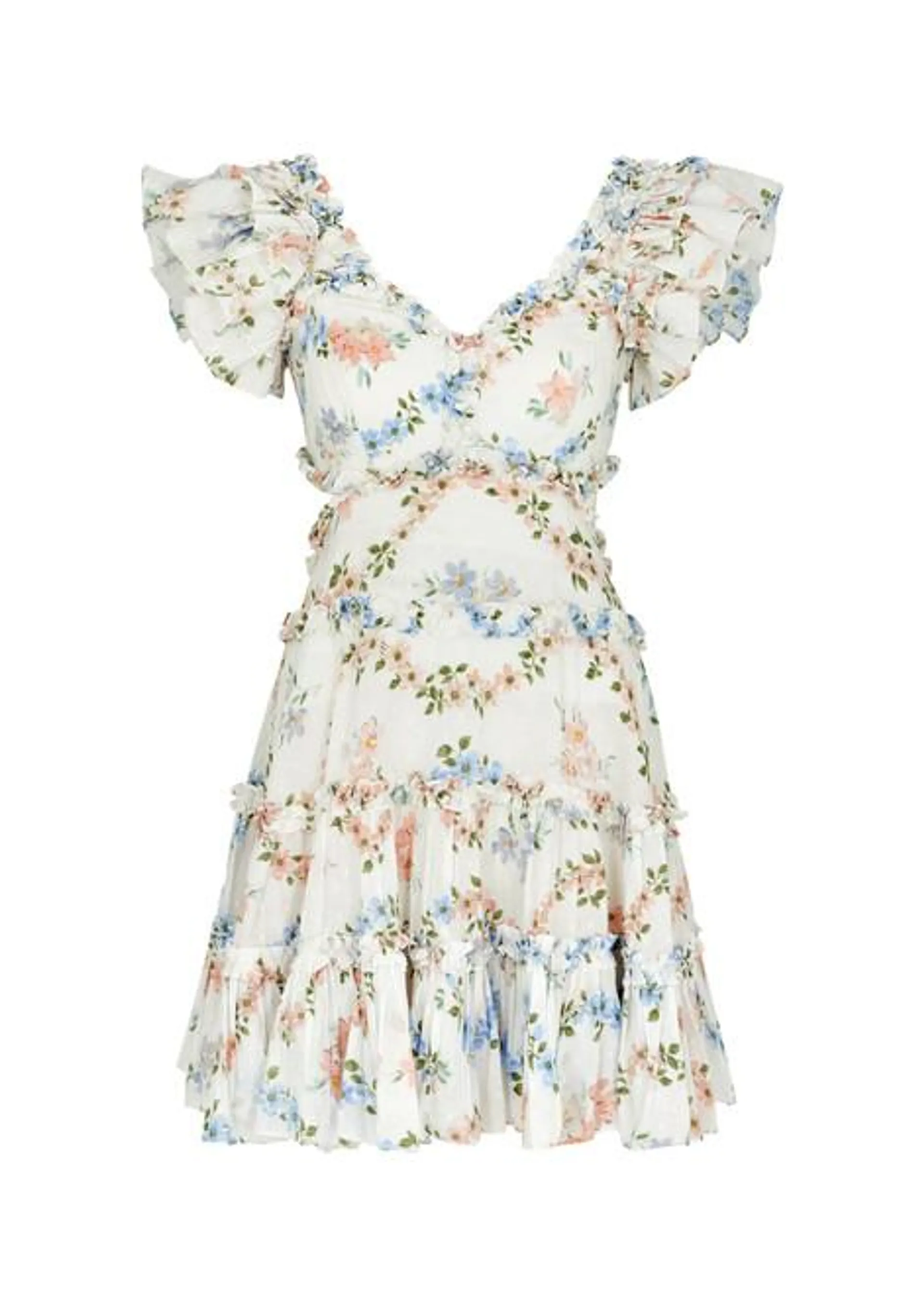 Dancing Daisies floral-print cotton mini dress