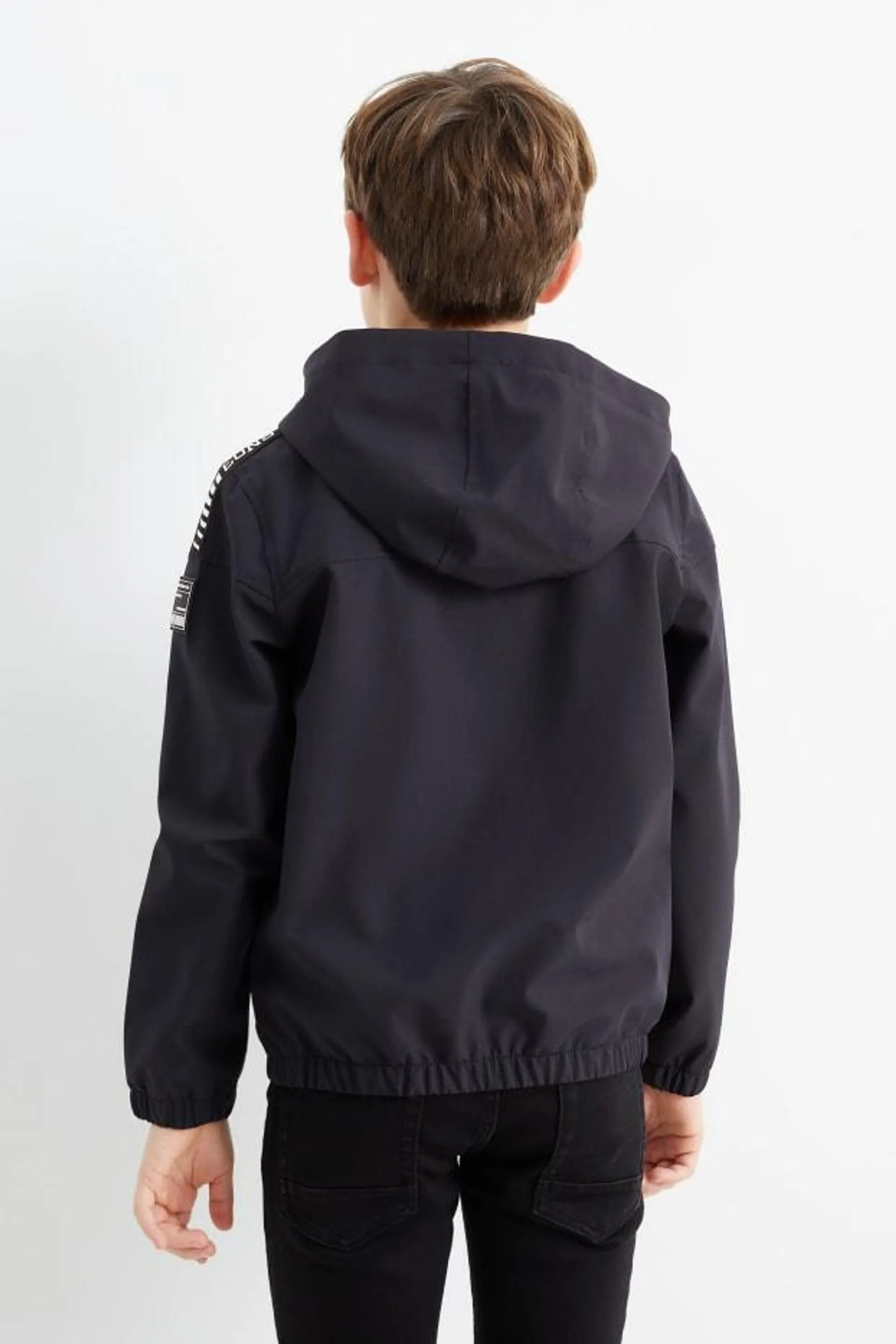 Jacket with hood - lined - water-repellent