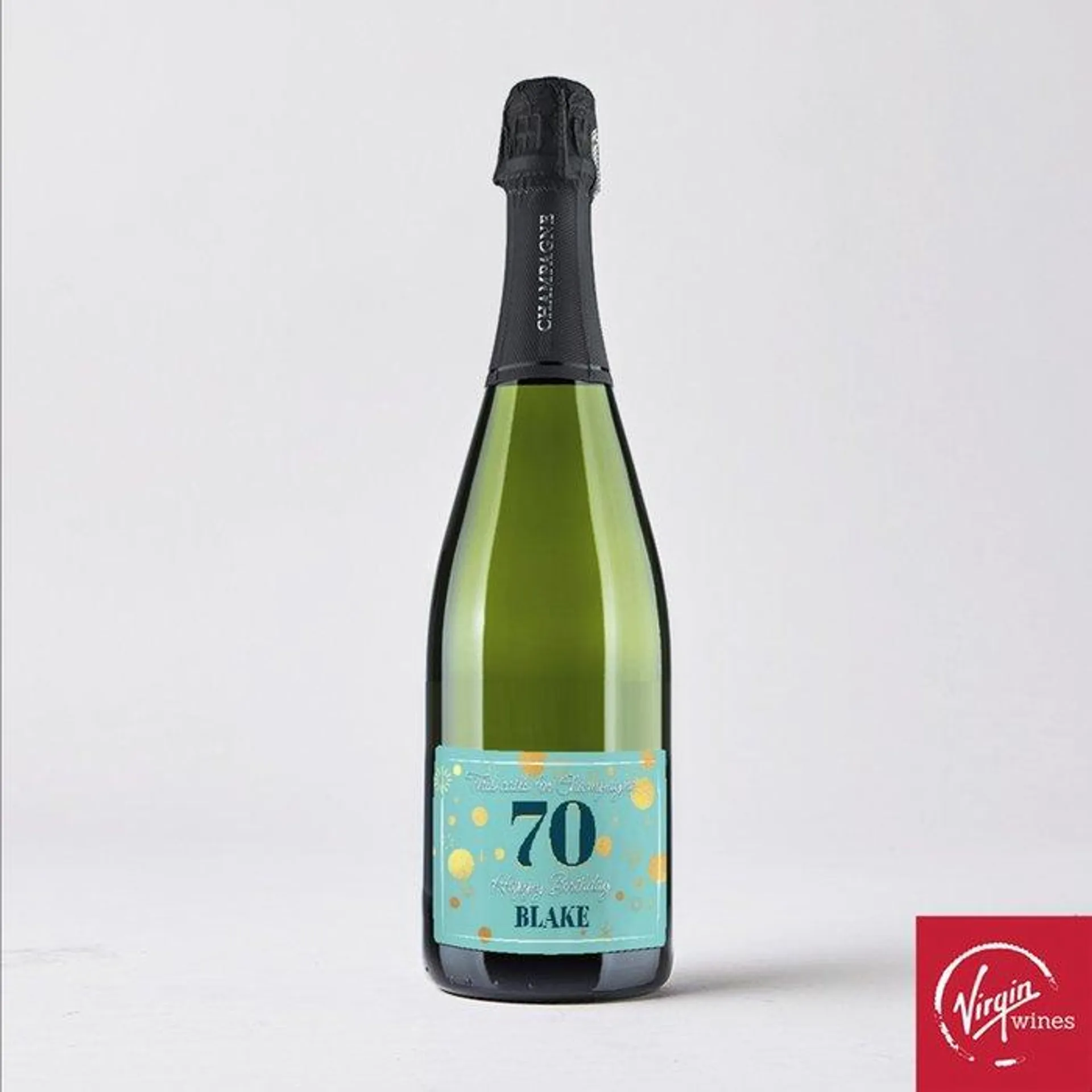 Personalised 70th Birthday Champagne