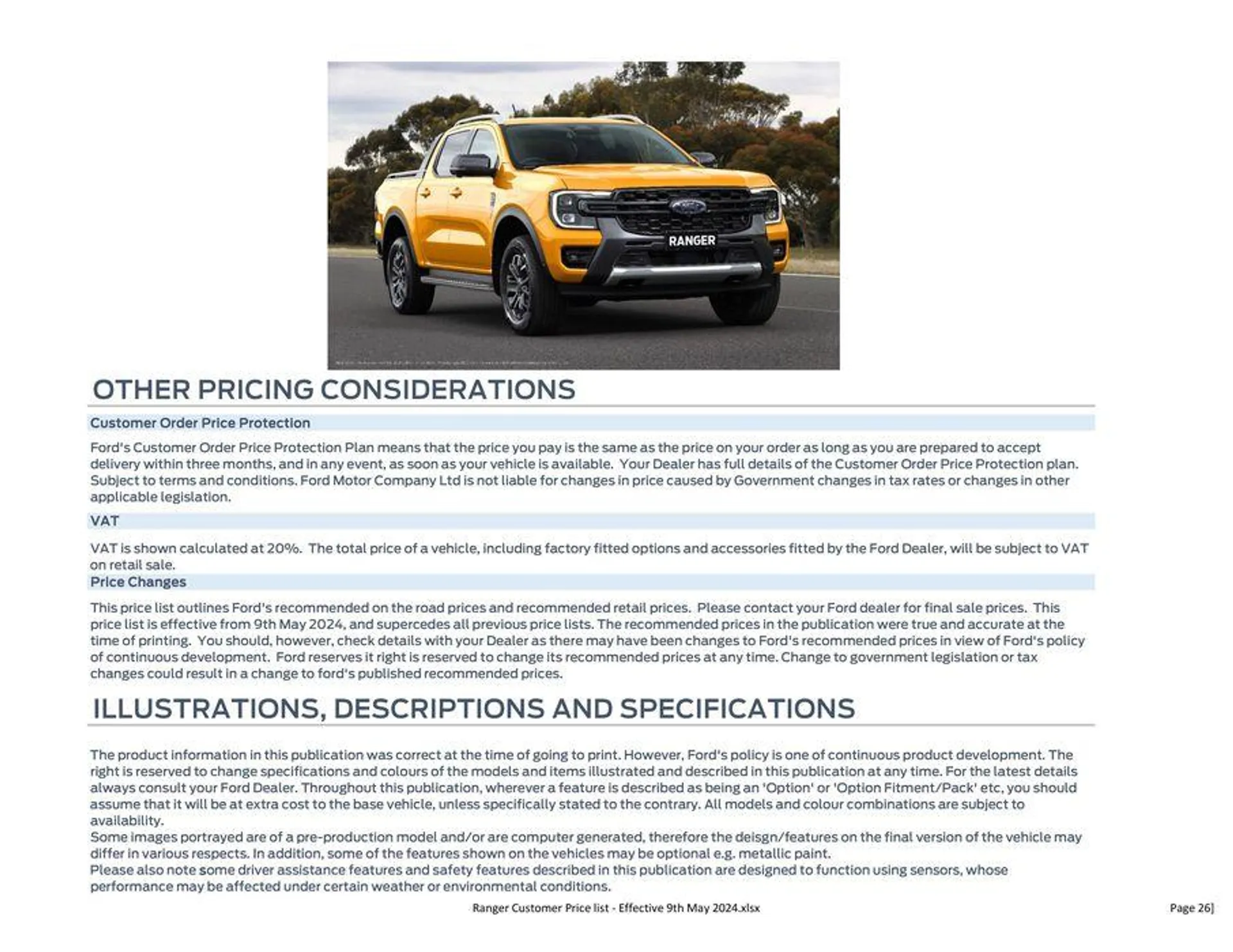 FORD RANGER from 27 May to 31 December 2024 - Catalogue Page 26