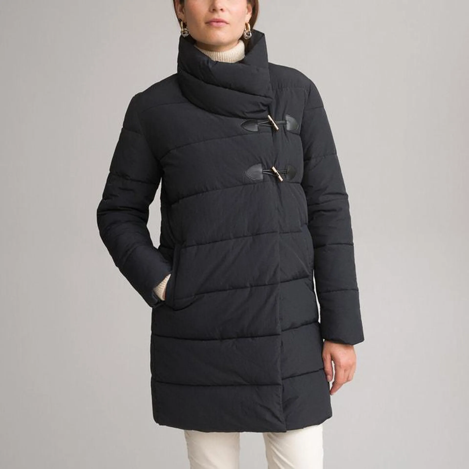 Mid-Length Padded Jacket with Zip Fastening